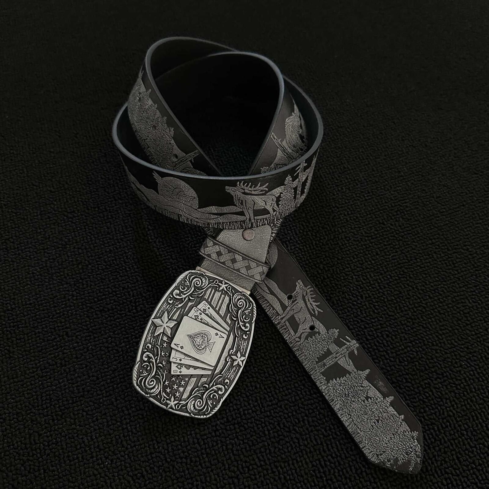Other Western Poker Vintage Belt | Dark Forest Street Size ONE SIZE - 4 Thumbnail
