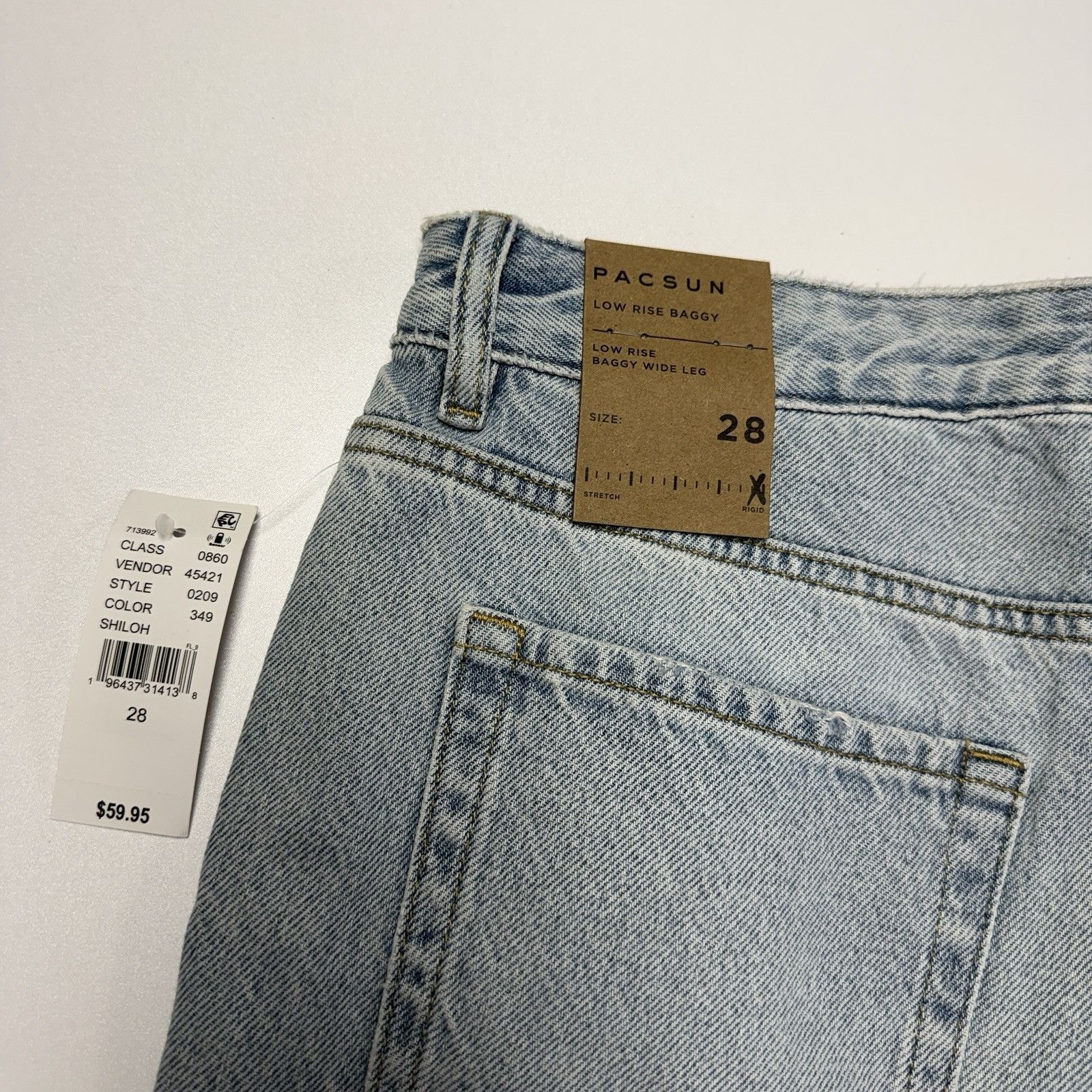 Pacsun PacSun Ripped Baggy Wide Leg Jeans Shiloh Light Blue Wash Si Size US 28 / EU 44 - 4 Thumbnail