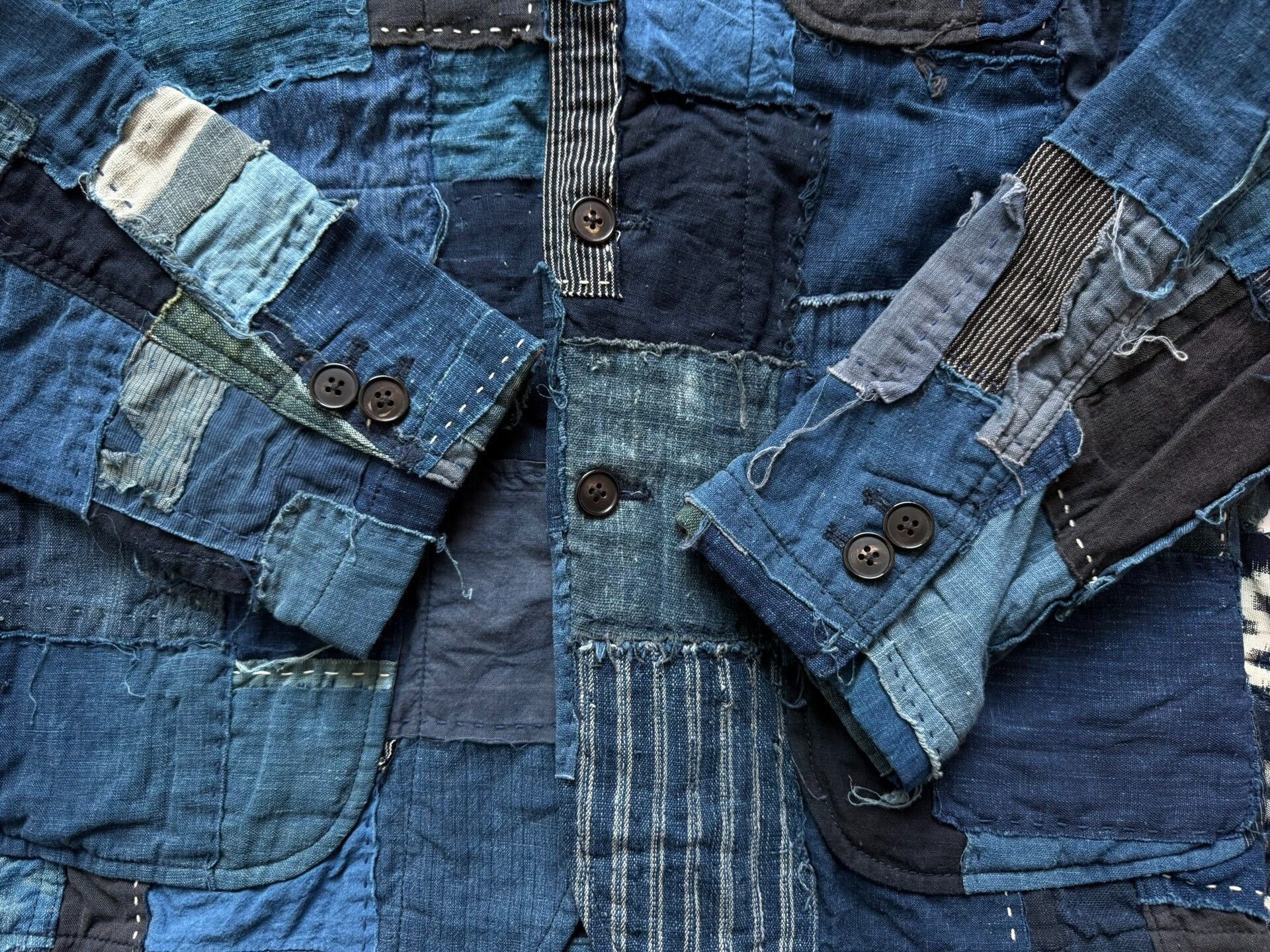 KUON Kuon 22AW Distressed Sashiko Patchwork Blazer Size US M / EU 48-50 / 2 - 7 Thumbnail