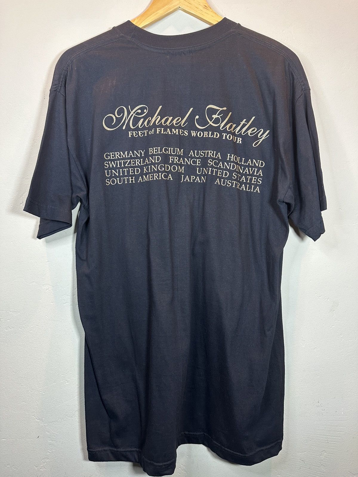 Vintage RARE Vintage Michael Flatley Feet Of Flames World Tour Shirt Size US L / EU 52-54 / 3 - 2 Thumbnail