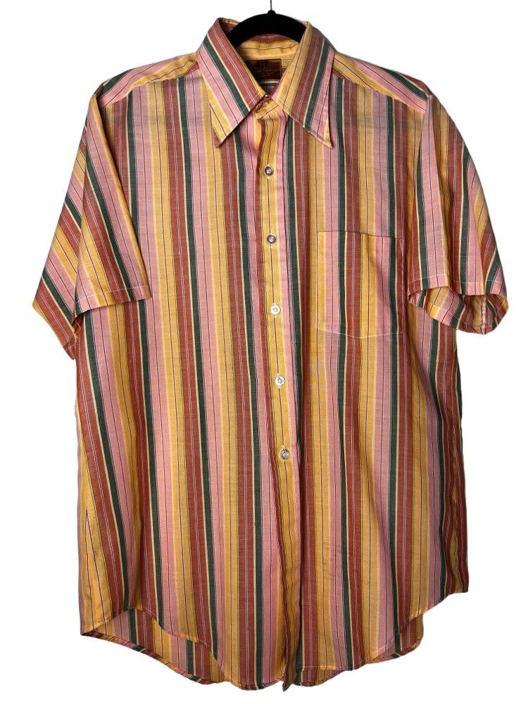 Van Heusen Vintage 1960's Van Heusen 417 Striped Short Sleeve Button Up Size US S / EU 44-46 / 1 - 1 Thumbnail