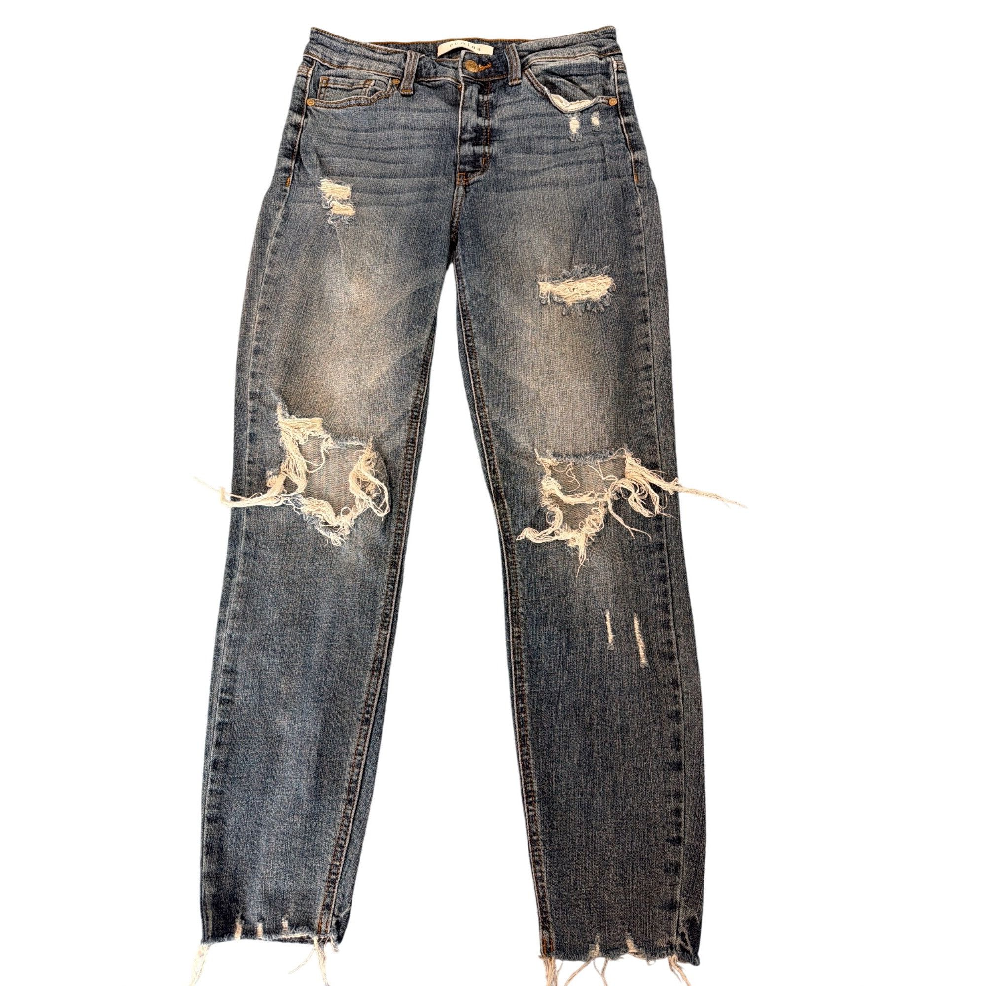 Other Eunina Clara High Rise Distressed Skinny Jeans Blue Denim De Size 26" / US 2 / IT 38 - 1 Thumbnail