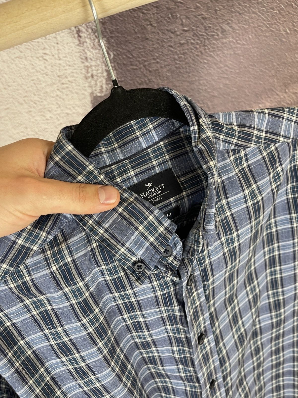 Hackett Hackett London Melange Poplin Check slim fit shirt LS Size US S / EU 44-46 / 1 - 8 Thumbnail