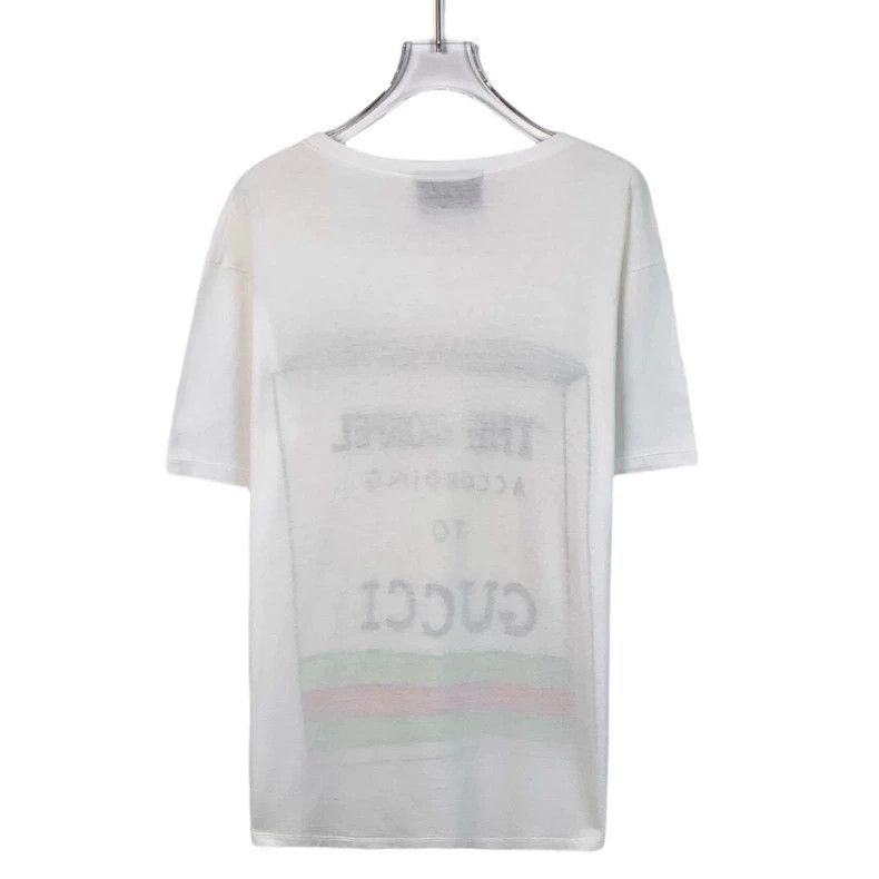 Gucci Gucci White logo printed cotton round-neck short-sleeved T- Size US M / EU 48-50 / 2 - 2 Thumbnail