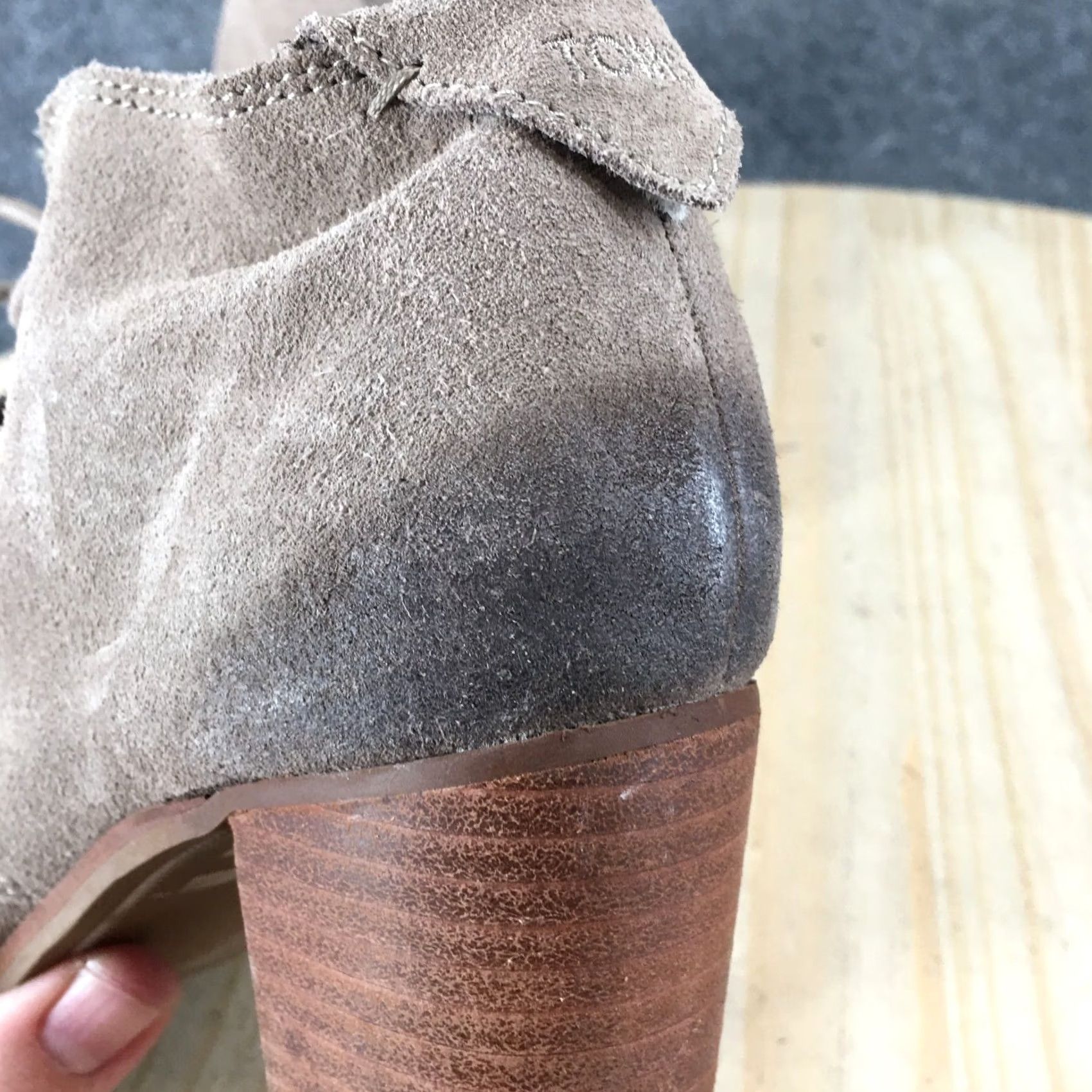 Toms Toms Boots Womens 7.5 Lunata Ankle Bootie Taupe Lace Up Round Toe Block Heels Boots Size US 8 / IT 38 - 7 Thumbnail