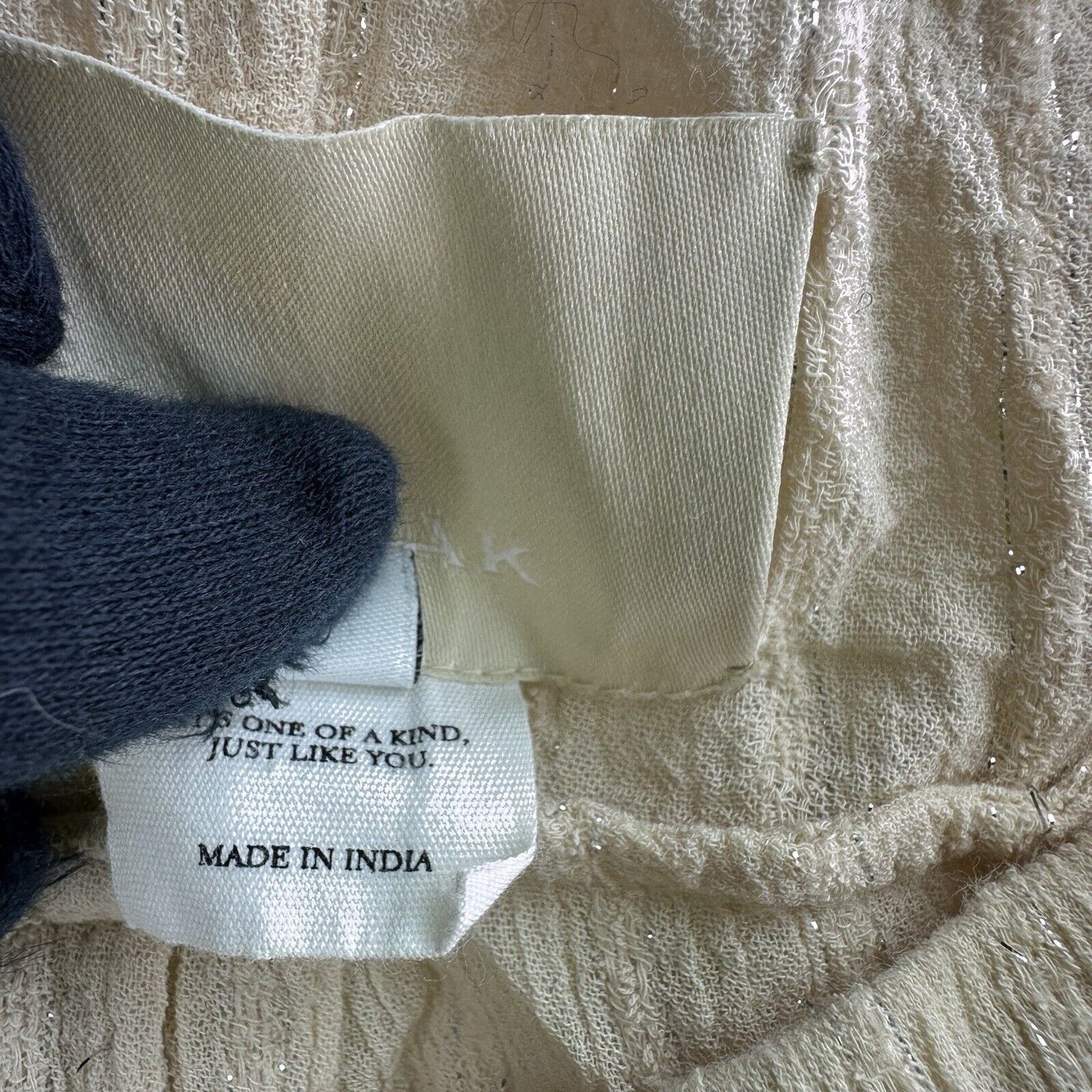 Other Anaak Cream Ivory Beige Cotton Pants, Size 2, w/lurex, 28x27 Size 26" / US 2 / IT 38 - 7 Thumbnail
