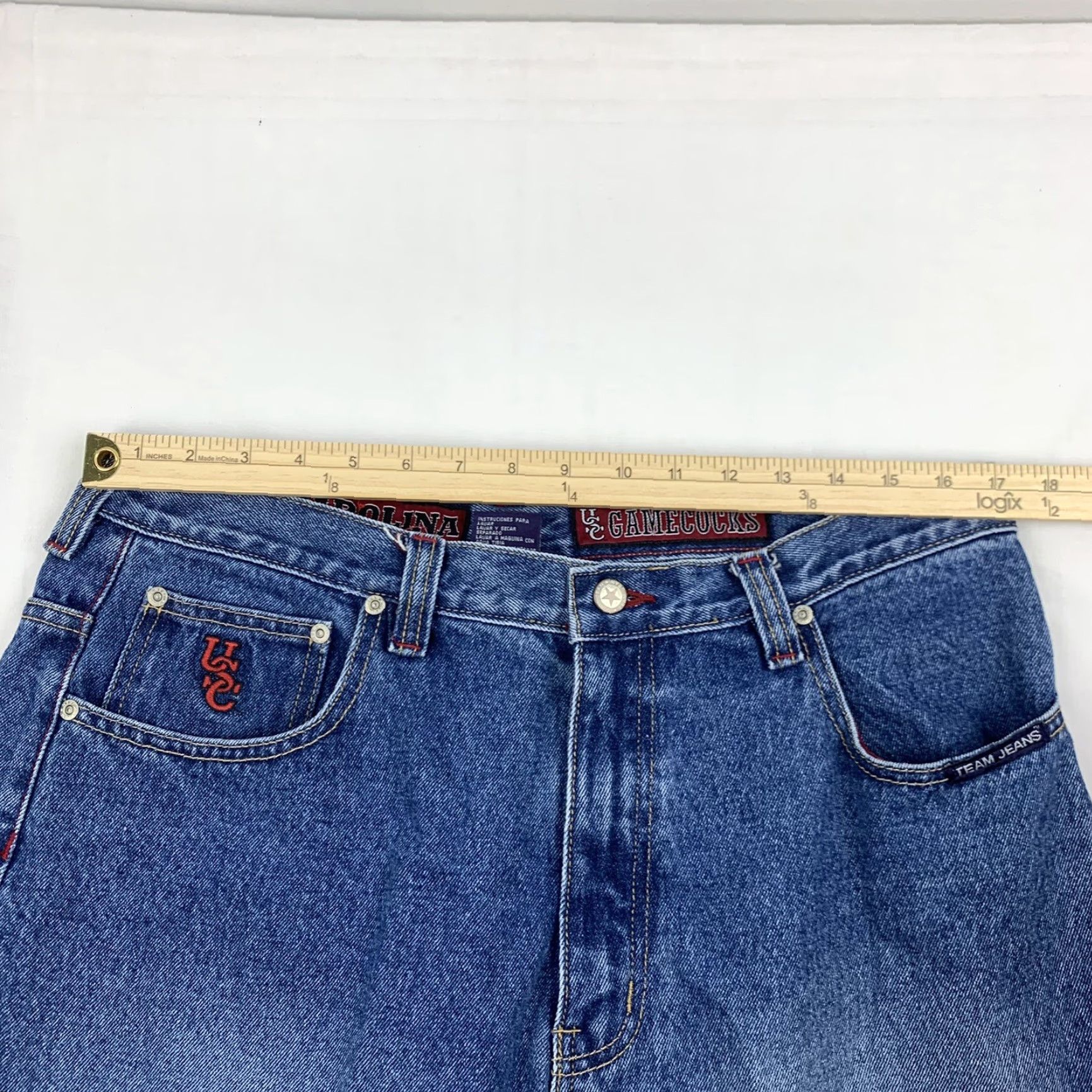 Vintage VINTAGE Team Jeans College Football South Carolina Gamecocks Denim Jeans Adult 36 Men Blue 90s Size US 36 / EU 52 - 6 Thumbnail