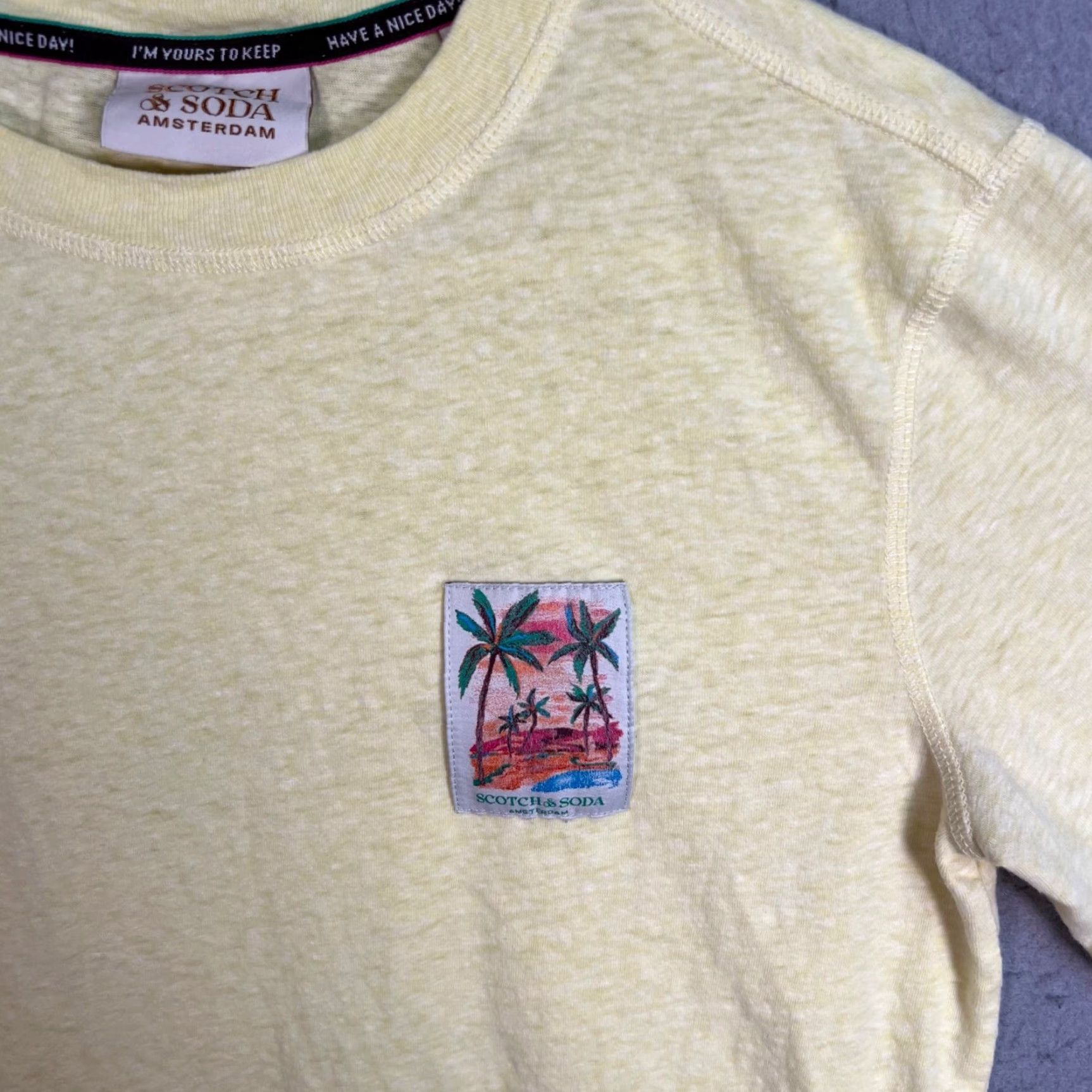 Scotch & Soda VINTAGE Scotch & Soda T-Shirt Mens Small Yellow Cotton Blend Short Sleeve Crew Neck Size US S / EU 44-46 / 1 - 6 Thumbnail