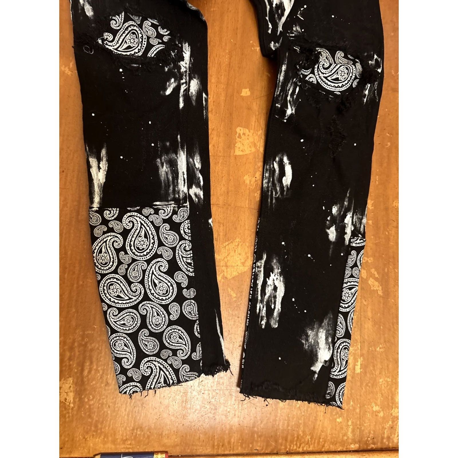 Vintage KDNK Black Distressed Comfort Stretch Skinny Jeans Mens 34x31 Size US 34 / EU 50 - 2 Thumbnail