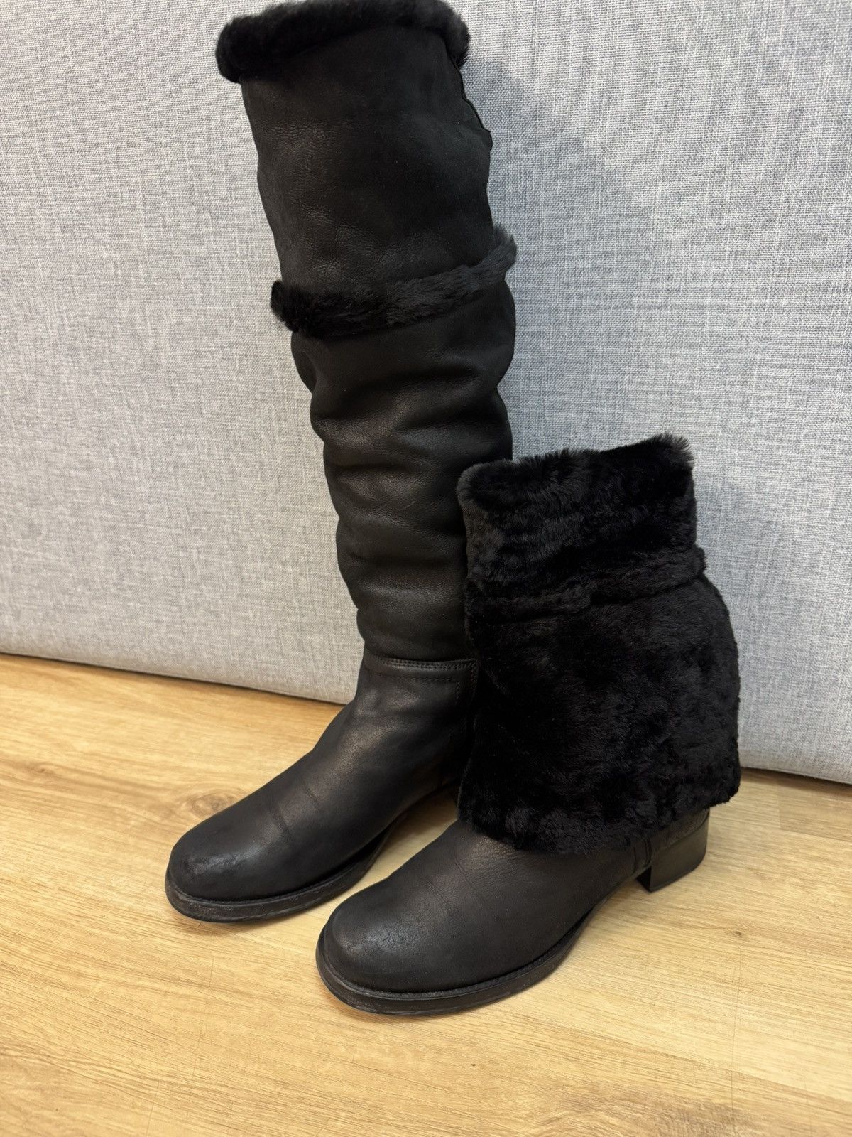 Jil Sander Jil Sander Leather Fur High Boots Rare size 37 Size US 7 / IT 37 - 8 Thumbnail