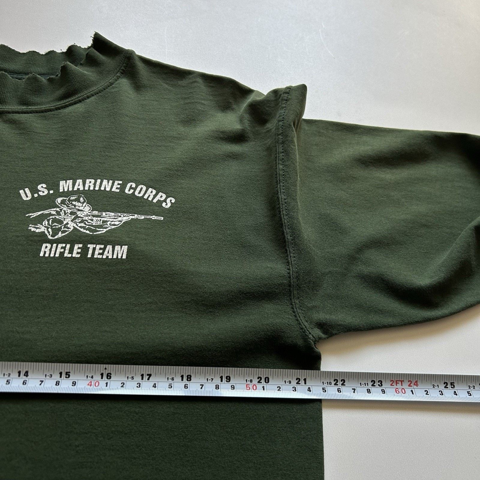 Gildan × Vintage Vintage US Marine Shirt Long Sleeve Large Rifle Team Gun Art Size US L / EU 52-54 / 3 - 9 Thumbnail