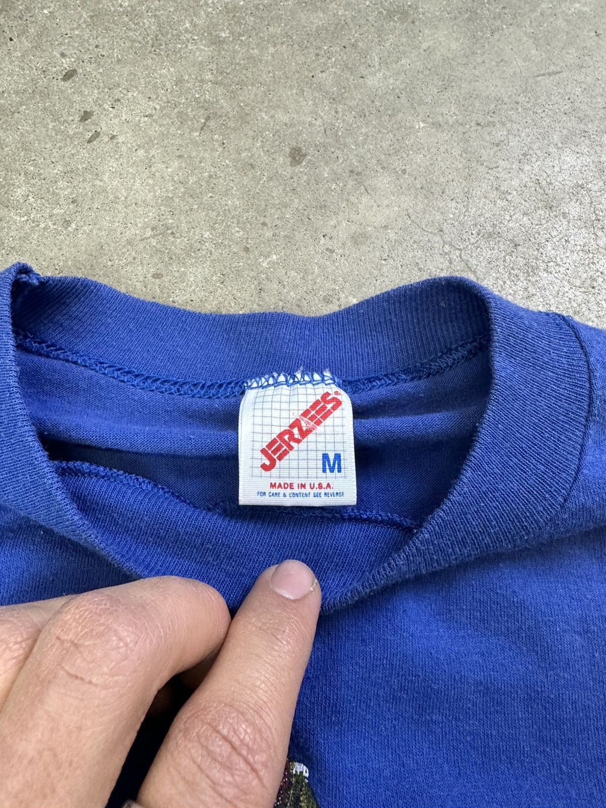 Vintage 90s Vintage Nature Tee Bass Fish Logo Shirt S/M Blue Baggy Size US M / EU 48-50 / 2 - 4 Thumbnail