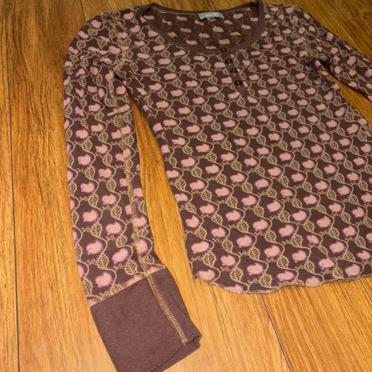 Other Brown and pink y2K henley top Size S / US 4 / IT 40 - 7 Thumbnail
