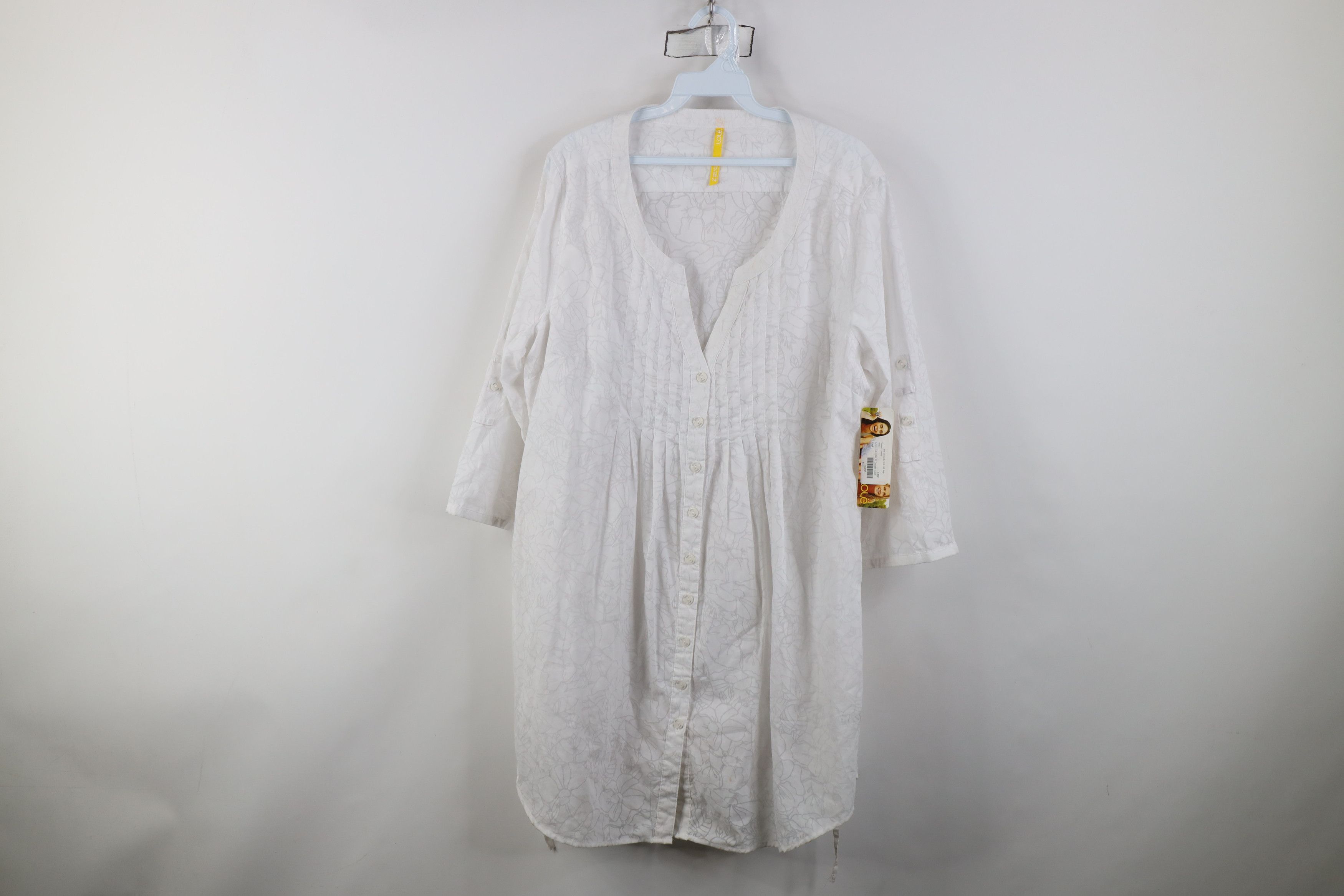 Vintage New Lole Print Flower Ruffled Dreamy Button Shirt White Size XL / US 12-14 / IT 48-50 - 1 Thumbnail