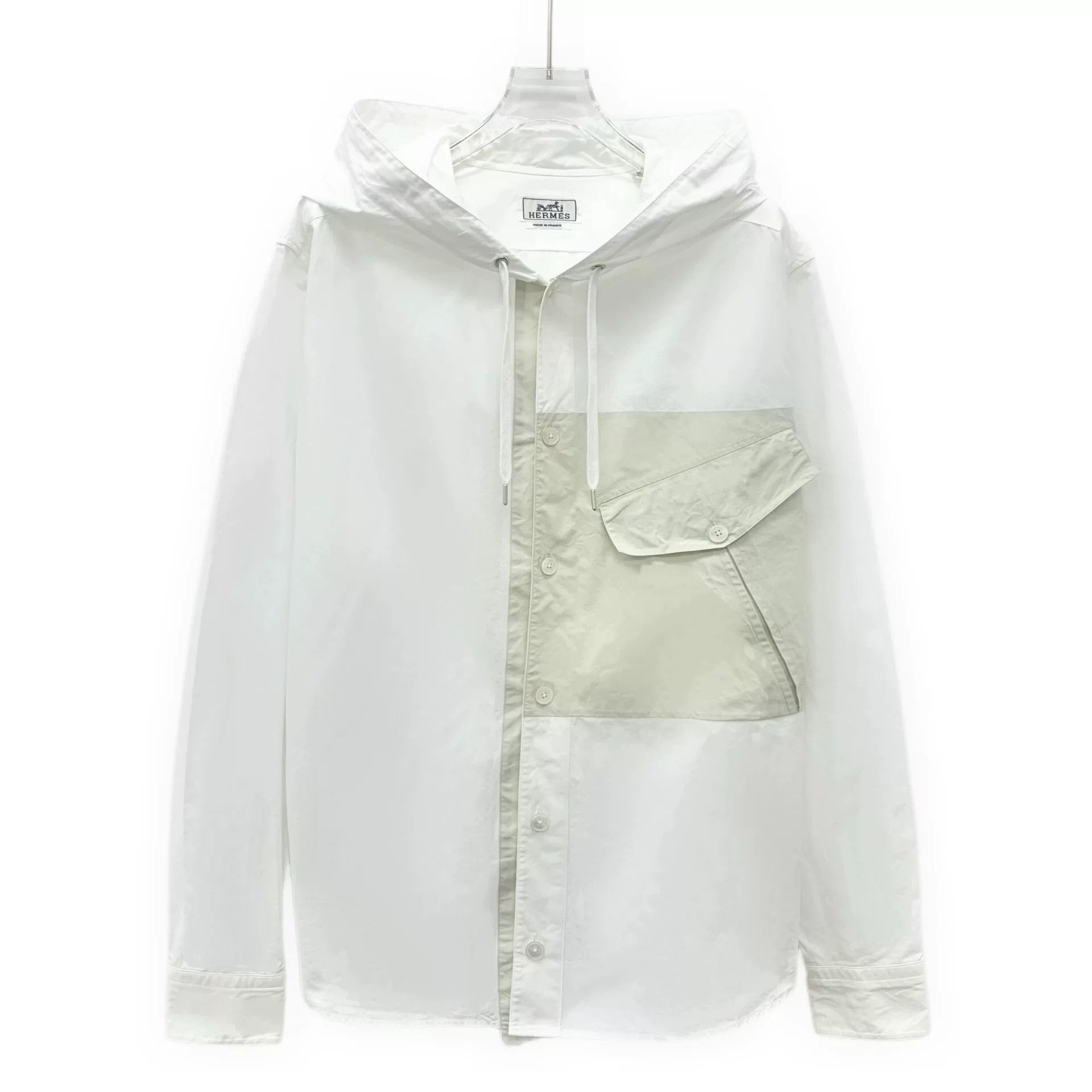 Hermes Hermes Cotton White Button Up S Women Size S / US 4 / IT 40 - 1 Thumbnail
