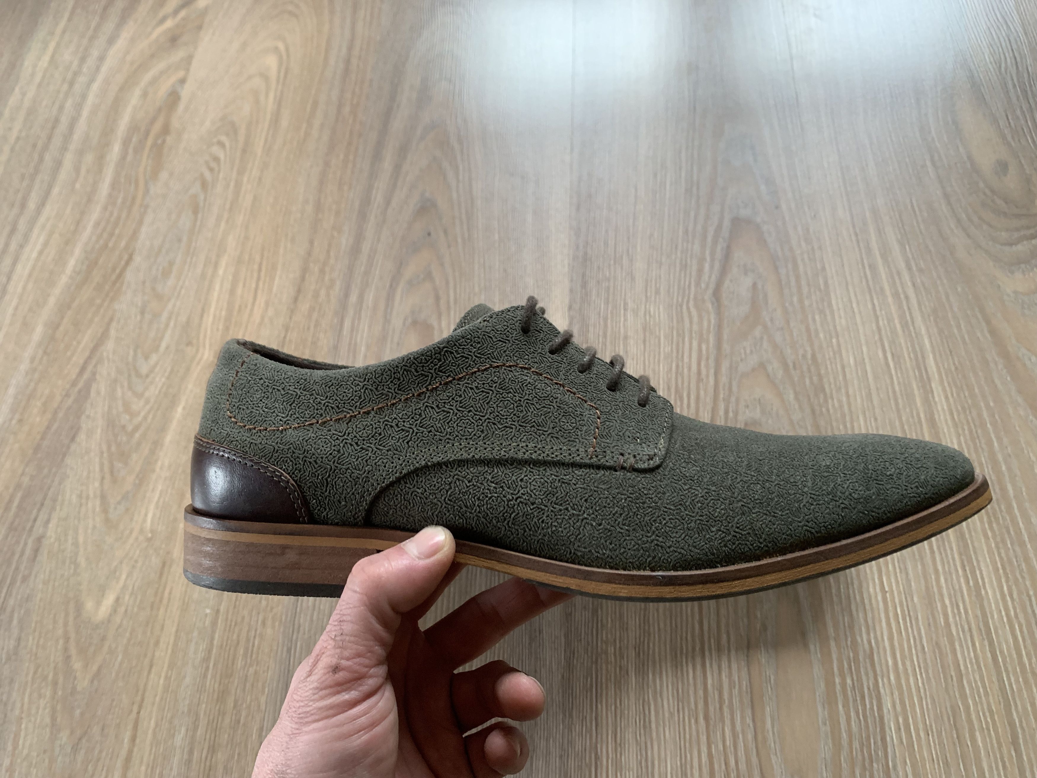 Handmade Hand Crafted Men's Embossed Suede Oxford Shoes Size US 10 / EU 43 - 3 Thumbnail
