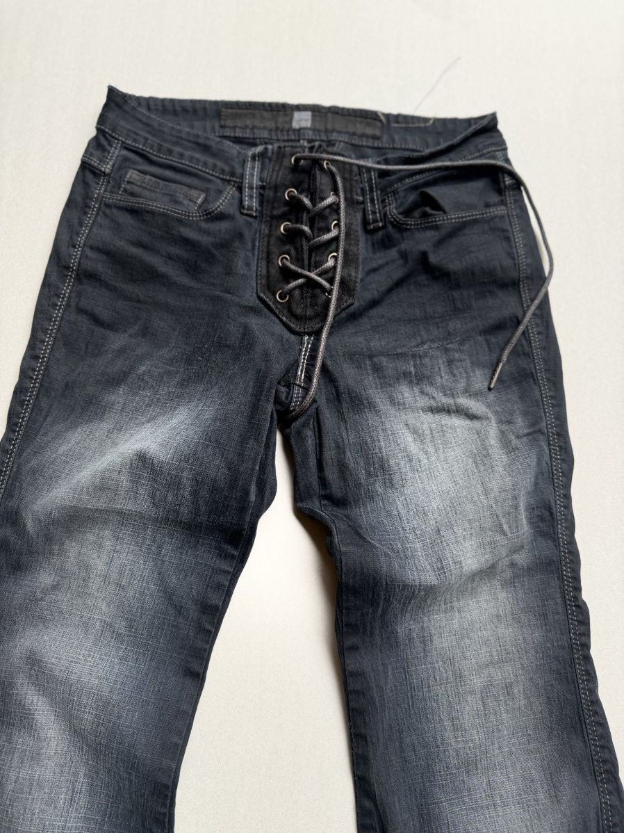 Japanese Brand Mfg lace up flare jeans ( custom ) Size US 26 / EU 42 - 2 Thumbnail
