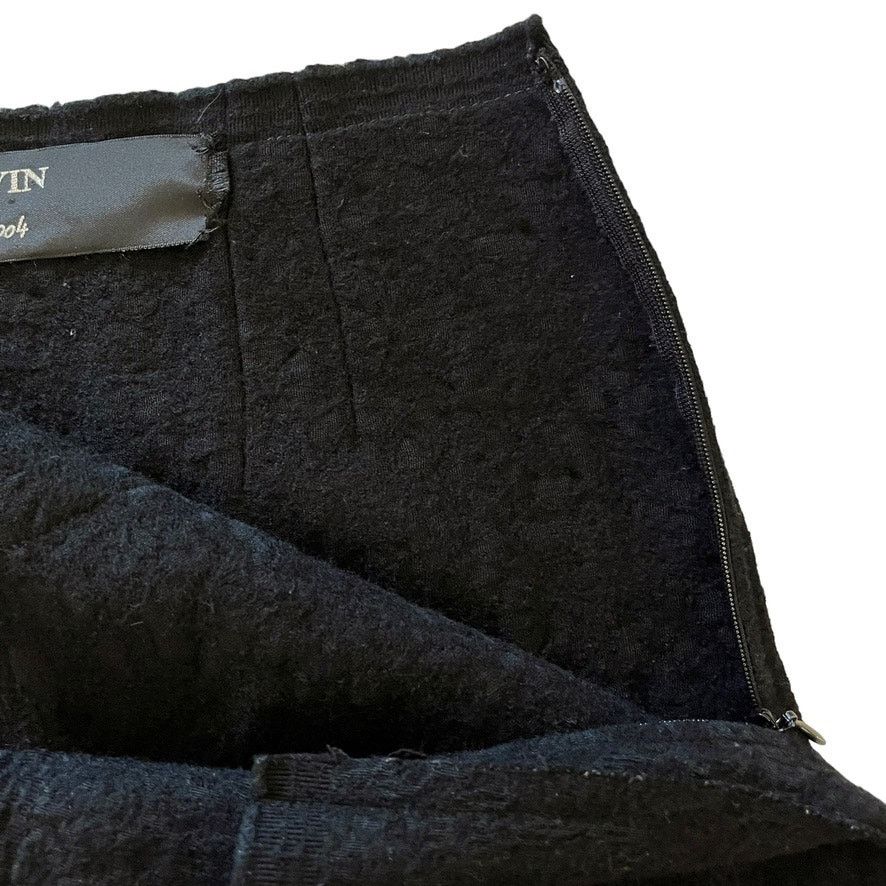Lanvin Lanvin Runway Vintage Gray Wool Black Velvet Pencil Skirt Size 26" / US 2 / IT 38 - 7 Thumbnail