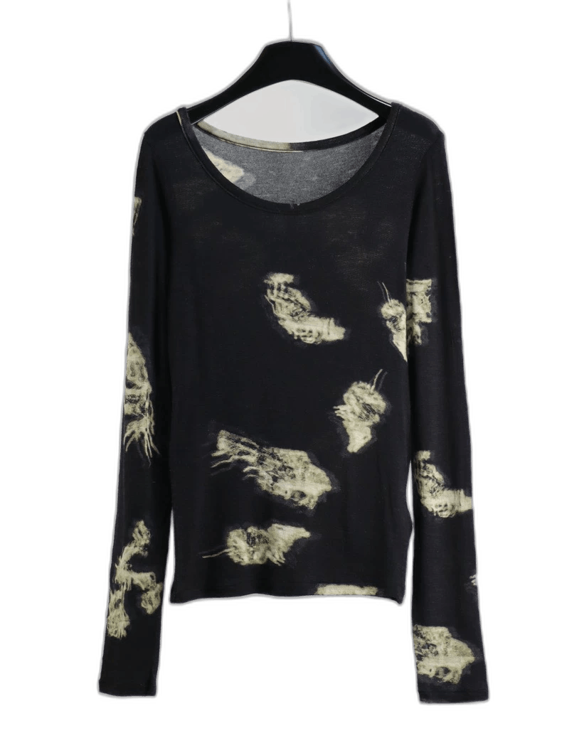 Yohji Yamamoto Yohji Yamamoto Black Wool Long Sleeve Top Size US M / EU 48-50 / 2 - 1 Thumbnail