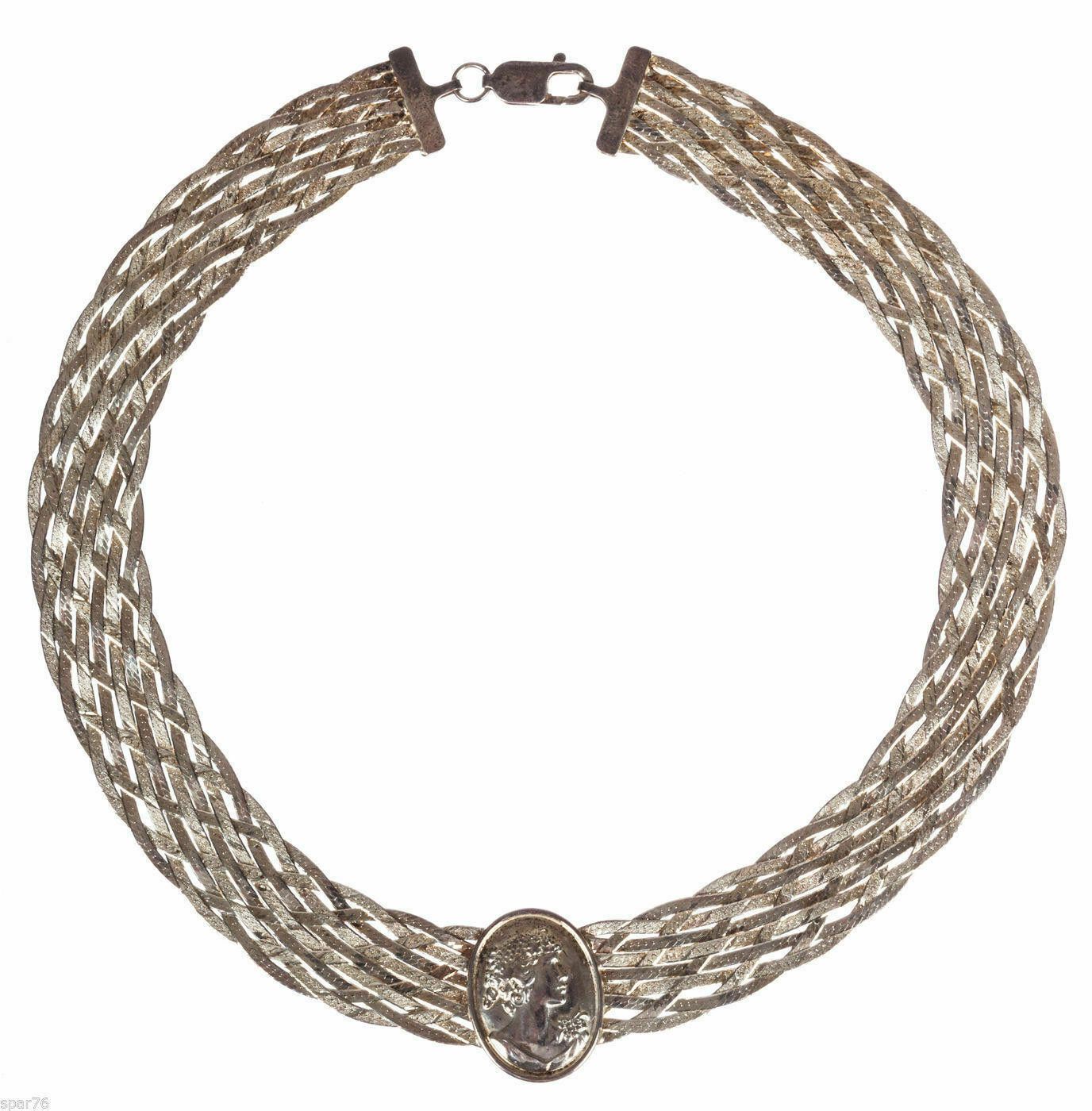 Other Italian Milor Sterling Woven Herringbone Cameo Necklace Size ONE SIZE - 3 Thumbnail