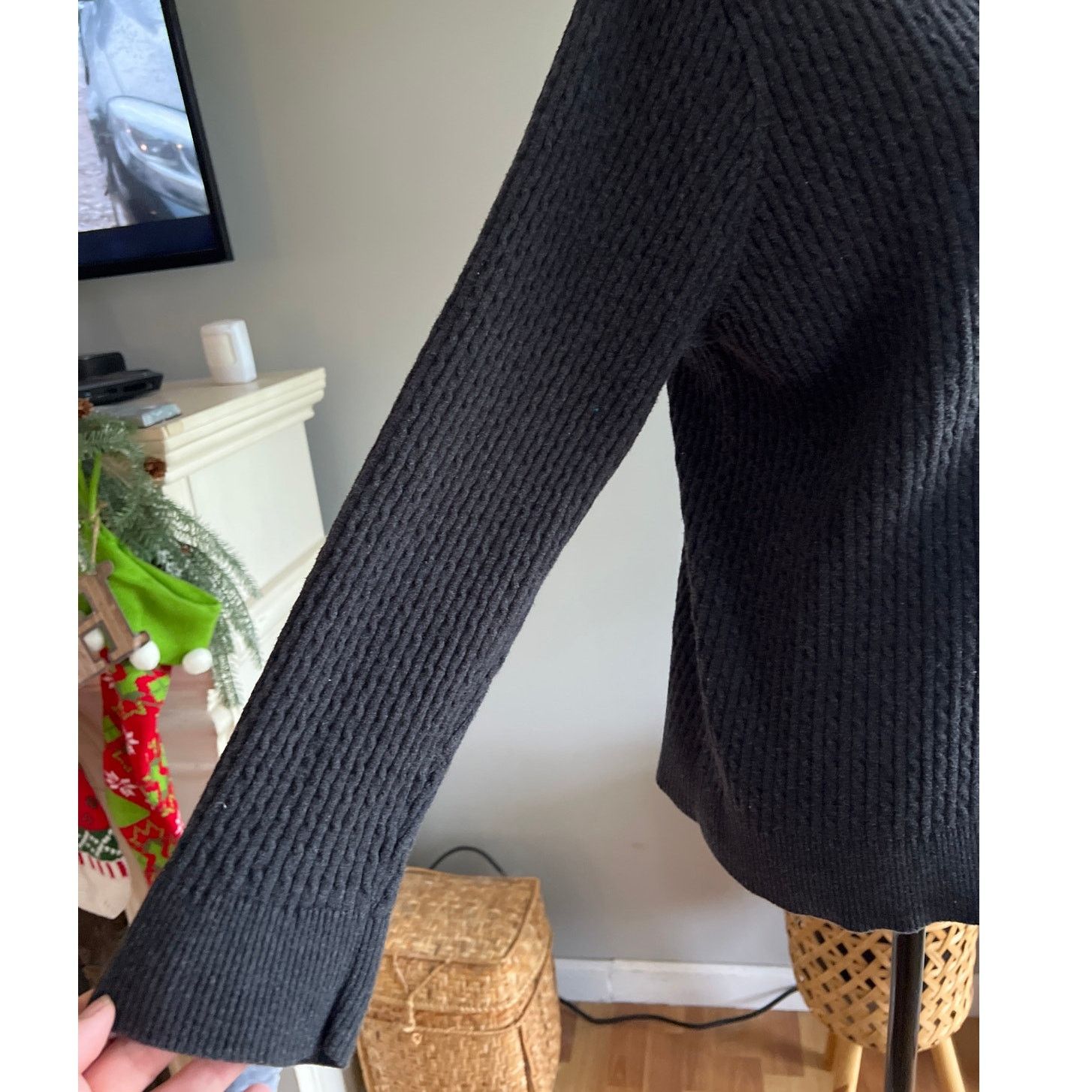 Other Pria Woman Cable Knit V-neck Gray Sweater Plus size 2X Size XXL / US 16-18 / IT 52-54 - 2 Thumbnail