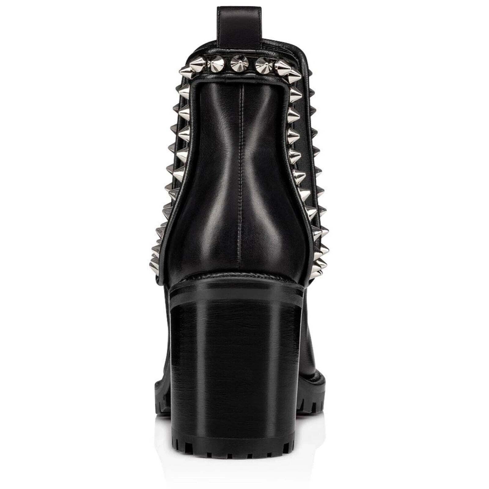Christian Louboutin Christian Louboutin Capahutta 70 Black Leather Spike Ankle Size US 7 / IT 37 - 10 Thumbnail