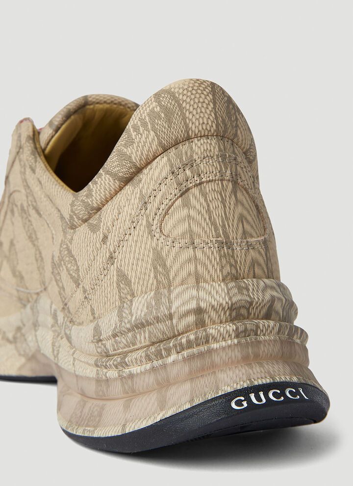 Gucci o1s1wg110425 Men's Gucci Run Sneakers in Beige & Green Size US 9.5 / EU 42-43 - 5 Thumbnail
