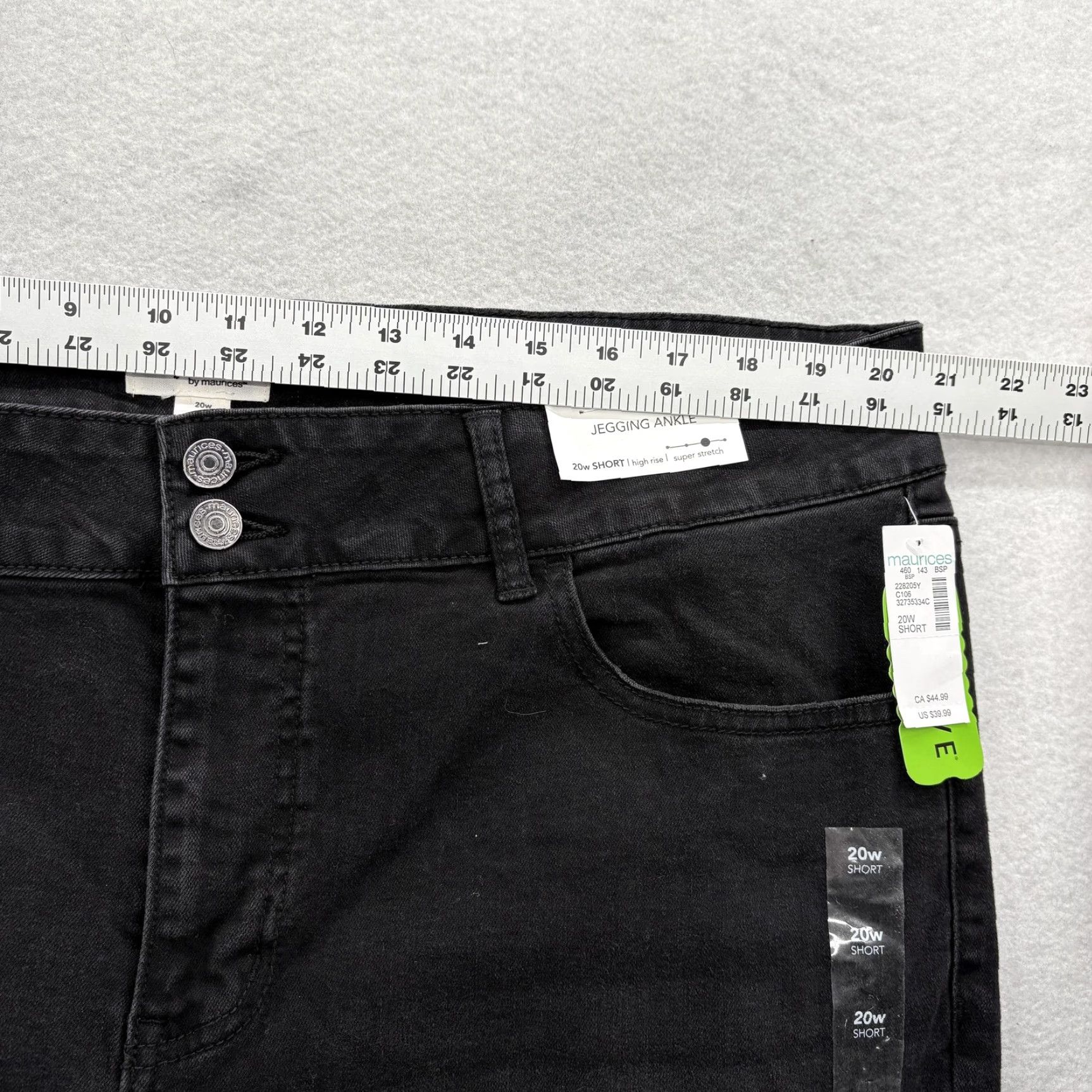 Vintage Maurices M Jeans Jegging Ankle Black High Rise Distressed Women 20W Short Jeans Slim Pockets 5-Pocket Denim Cotton Polyester Spandex Size 42" / US 20 - 6 Thumbnail