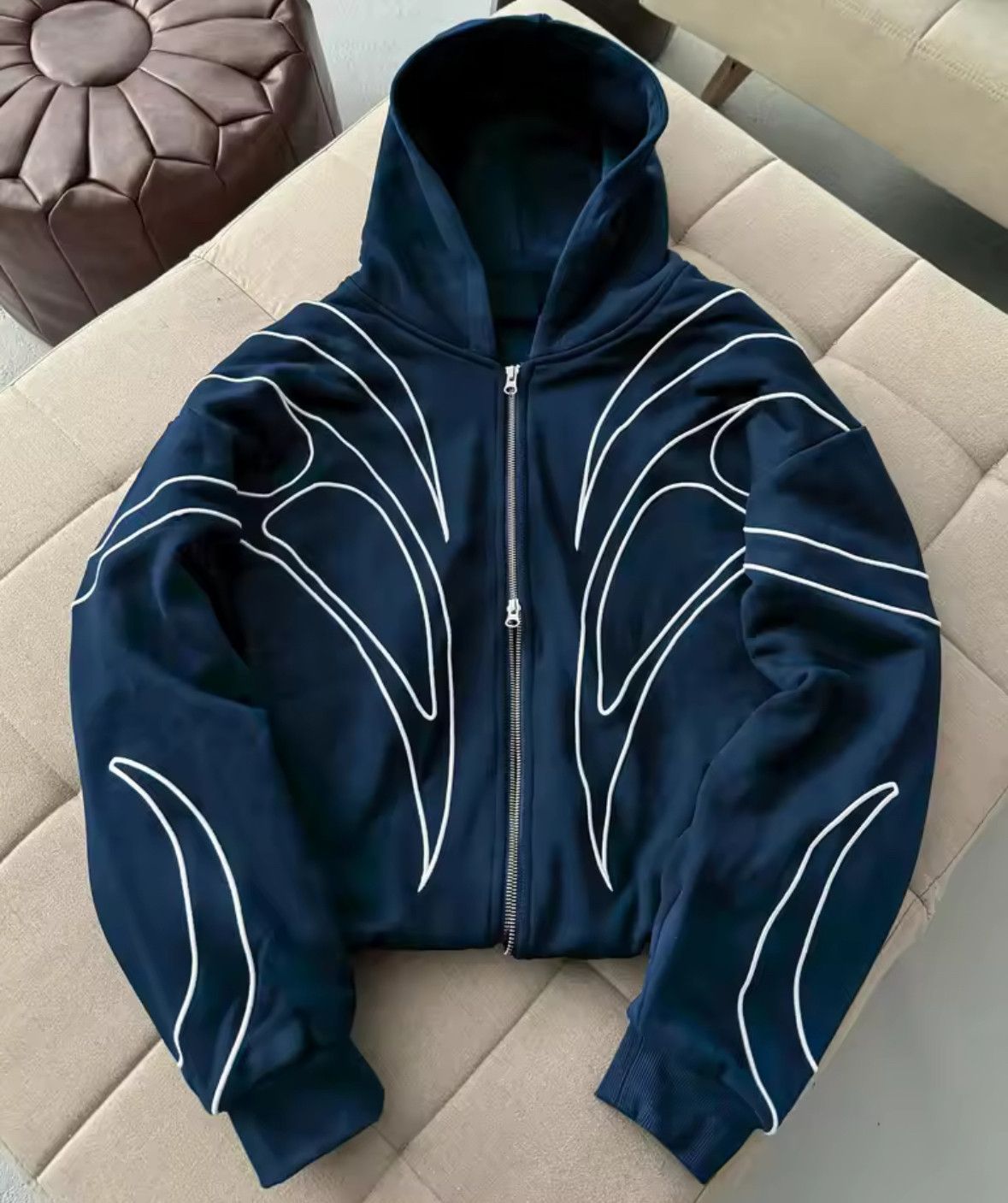 Other High Street Fashion Stripe Embroidery Double Zipper Hoodies Size US XL / EU 56 / 4 - 3 Thumbnail
