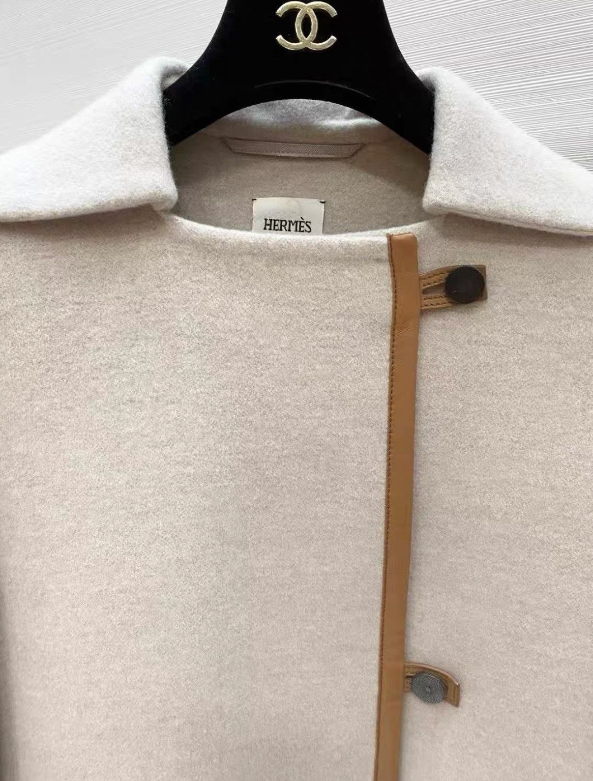 Hermes Hermès Classic Oatmeal Double-Faced Wool Jacket J33 Size XS / US 0-2 / IT 36-38 - 4 Thumbnail