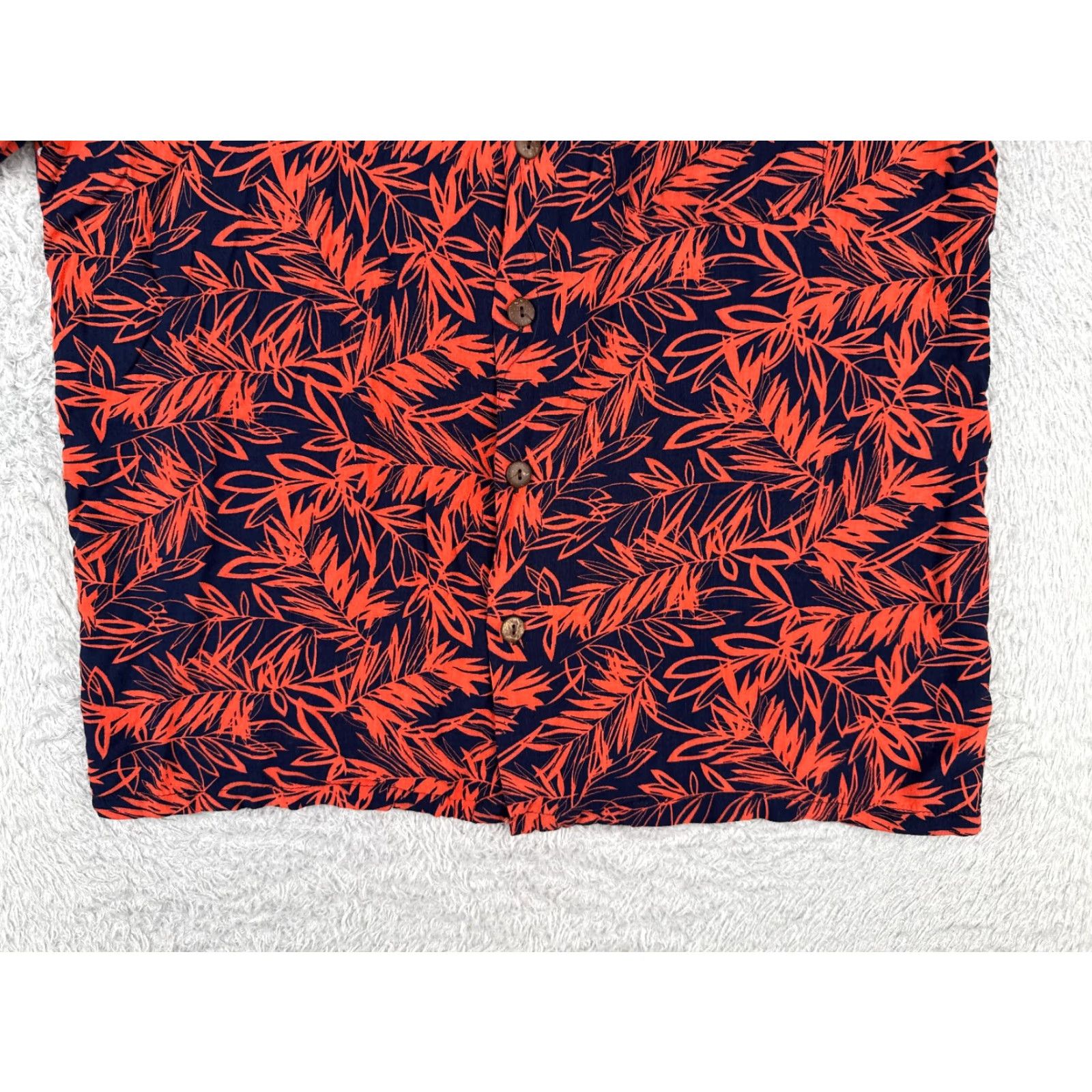Vintage Up On Hawaiian Shirt Men L Blue Red Floral Palm Leaf Button-Up Rayon Short Sleeve Casual Shirt Size US L / EU 52-54 / 3 - 5 Thumbnail