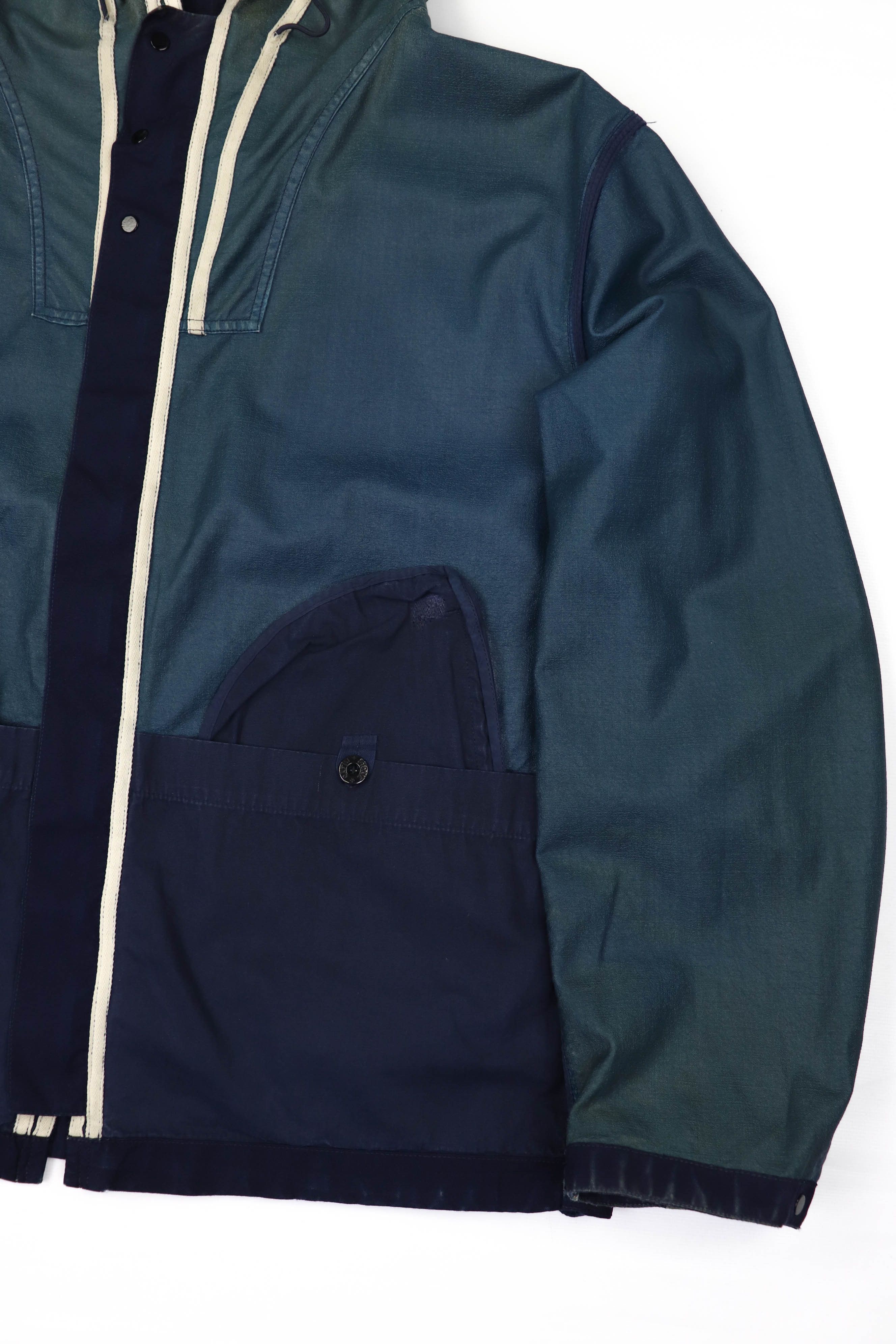 Stone Island Stone Island SS’01 Vintage 00s Virgin Wool Hooded Zip Jacket Size US XL / EU 56 / 4 - 20 Thumbnail
