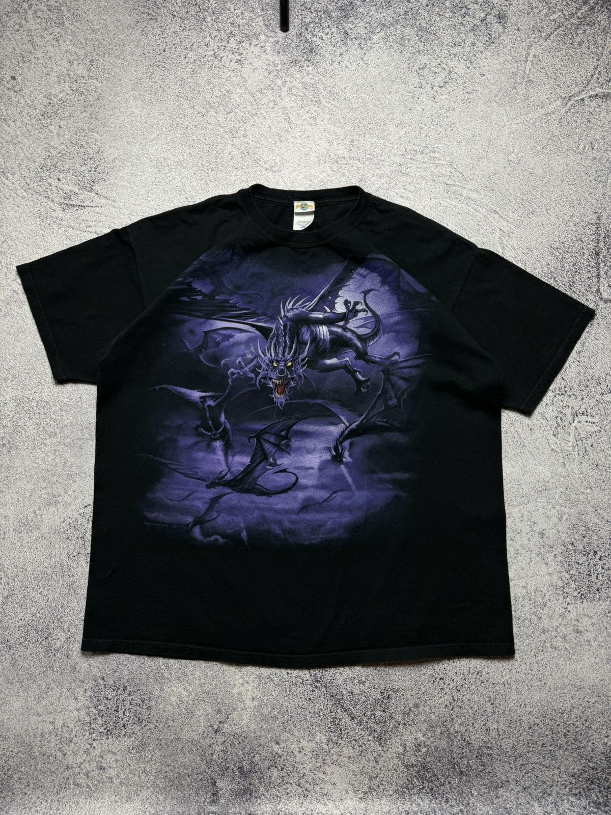 Liquid Blue Vintage 2002 Liquid Blue Dragon T-shirt Cartoon Crazy Tee Size US XXL / EU 58 / 5 - 1 Thumbnail