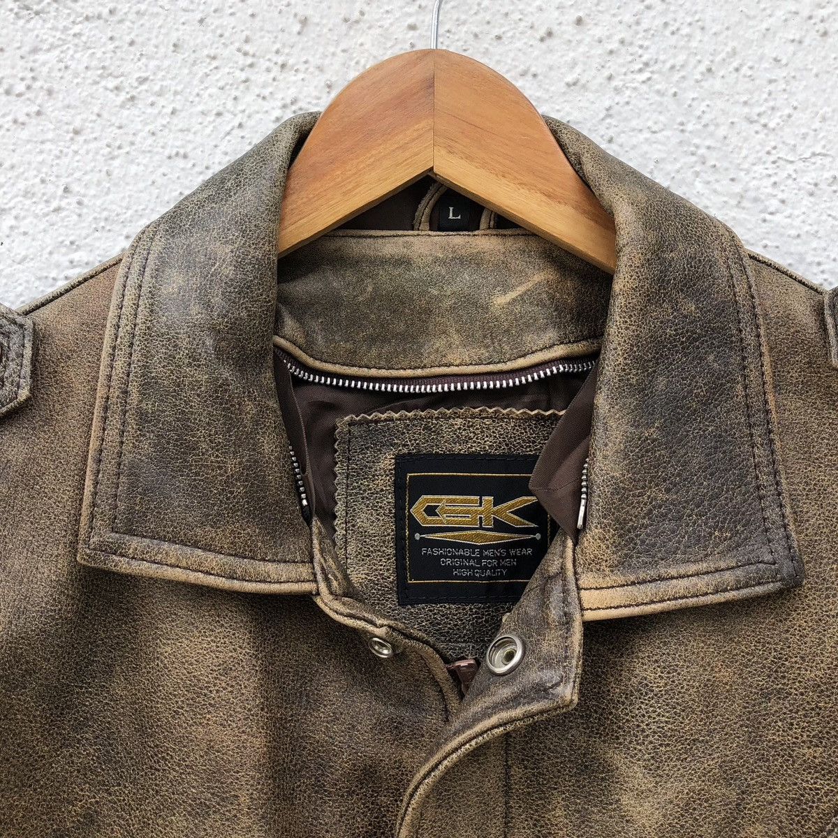 Vintage Vintage 90s GK Global Cowhide Leather Bomber Jacket Size US L / EU 52-54 / 3 - 18 Thumbnail