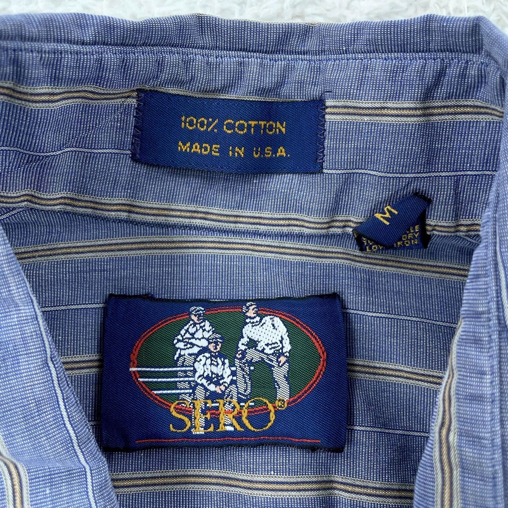 Vintage Vintage Sero Shirt Mens XL Blue Striped Regular Fit Button Up USA Size US XL / EU 56 / 4 - 7 Thumbnail