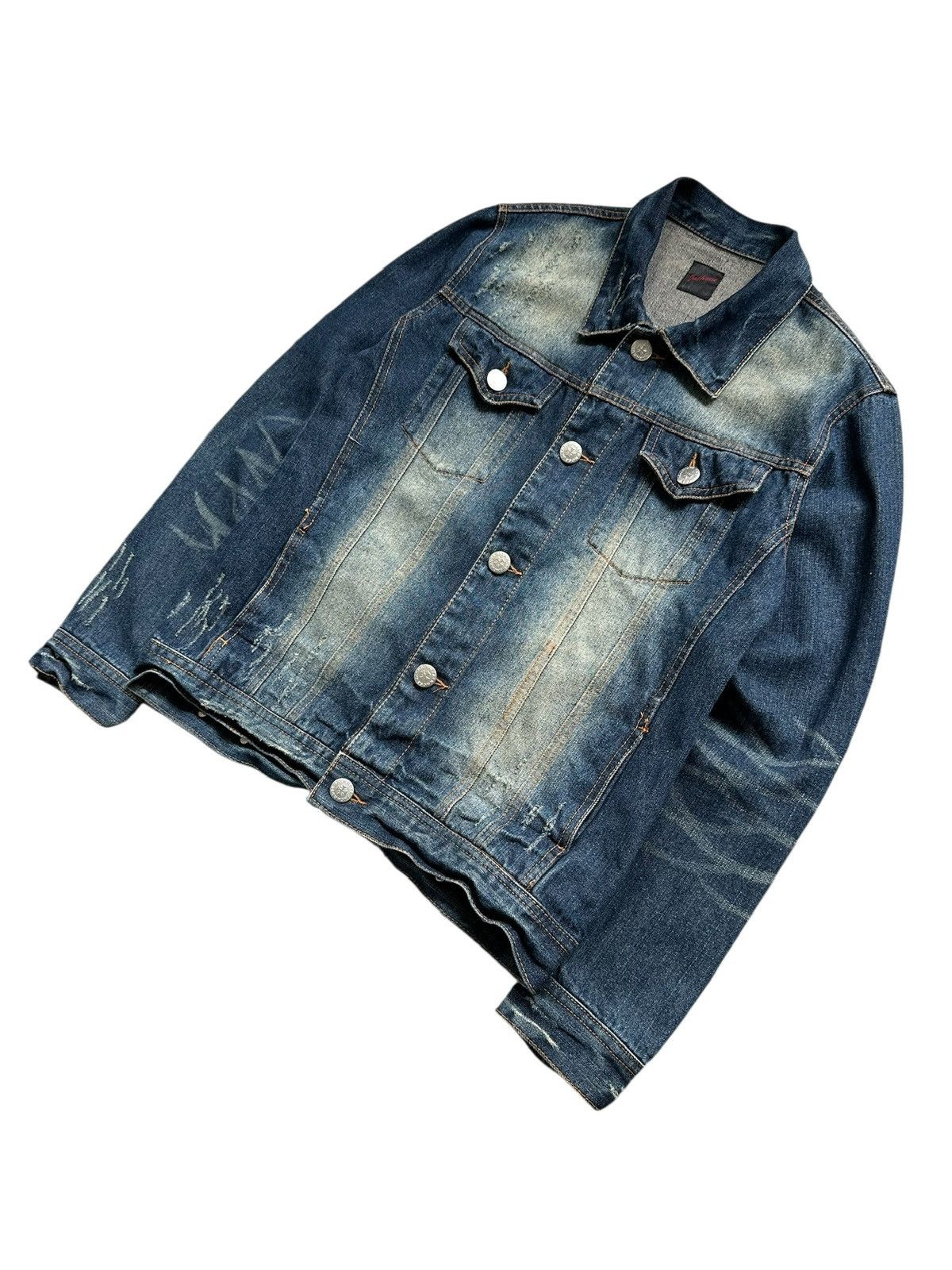 JACKROSE 00's JACKROSE trucker distressed denim jacket Size US M / EU 48-50 / 2 - 4 Thumbnail