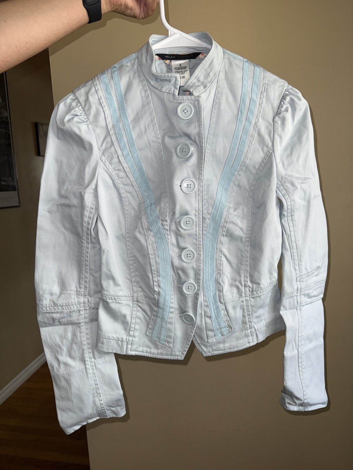 Marc Jacobs Vintage Marc Jacobs Military Style Fitted Jacket light blue Size XS / US 0-2 / IT 36-38 - 1 Thumbnail