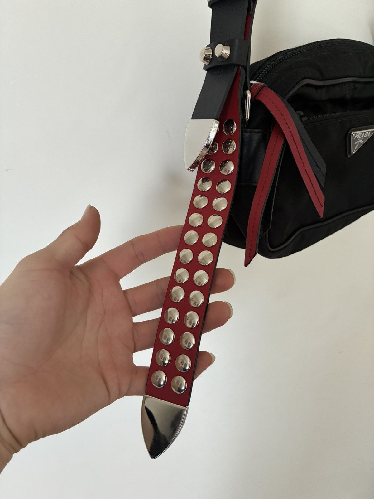 Prada Prada 2018 Studded New Vela Shoulder Bag Size ONE SIZE - 4 Thumbnail