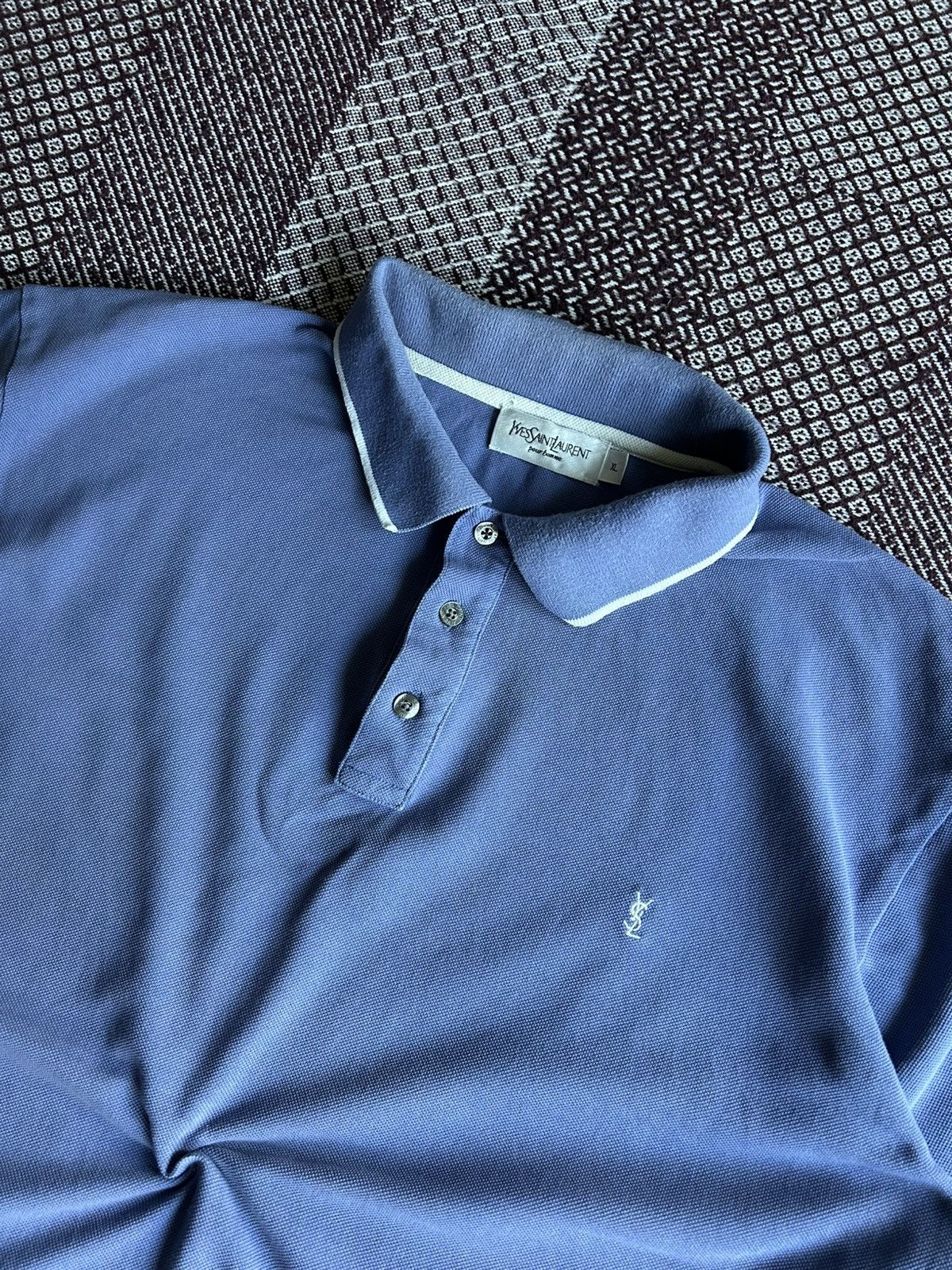 Yves Saint Laurent Yves Saint Laurent Polo T-shirt Luxury Item Faded Sz XL Size US XL / EU 56 / 4 - 4 Thumbnail