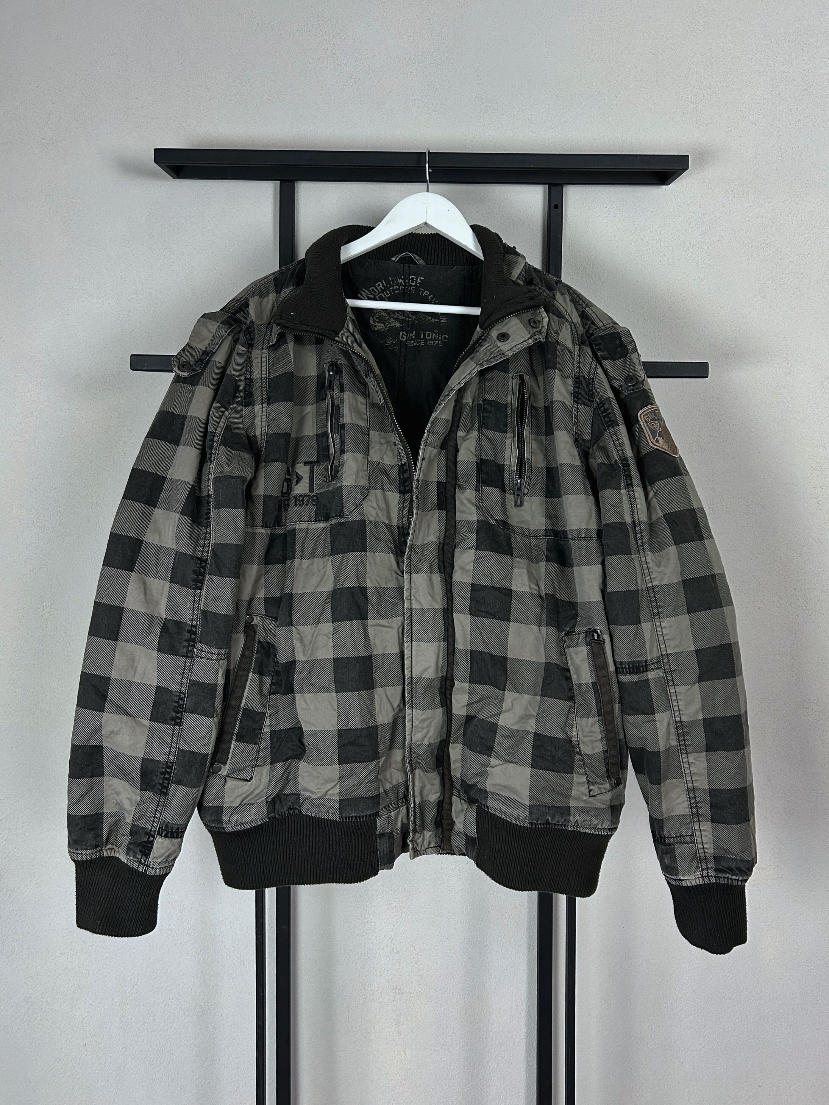 Vintage Vintage Plaid Bomber Jacket Grey Black Check Y2K Streetwear Size US L / EU 52-54 / 3 - 1 Thumbnail