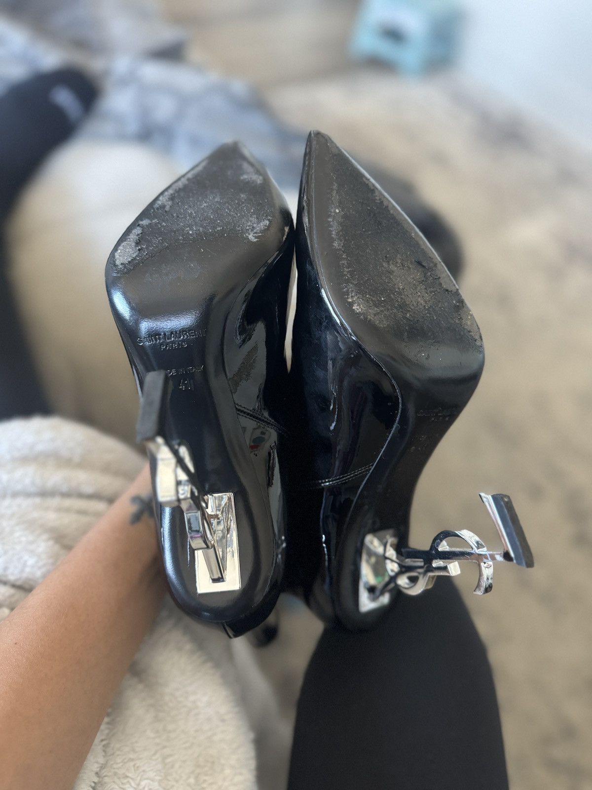 Yves Saint Laurent Saint Laurent Opyum Patent Leather Ankle Boots – Size 41 Size US 11 / IT 41 - 4 Thumbnail