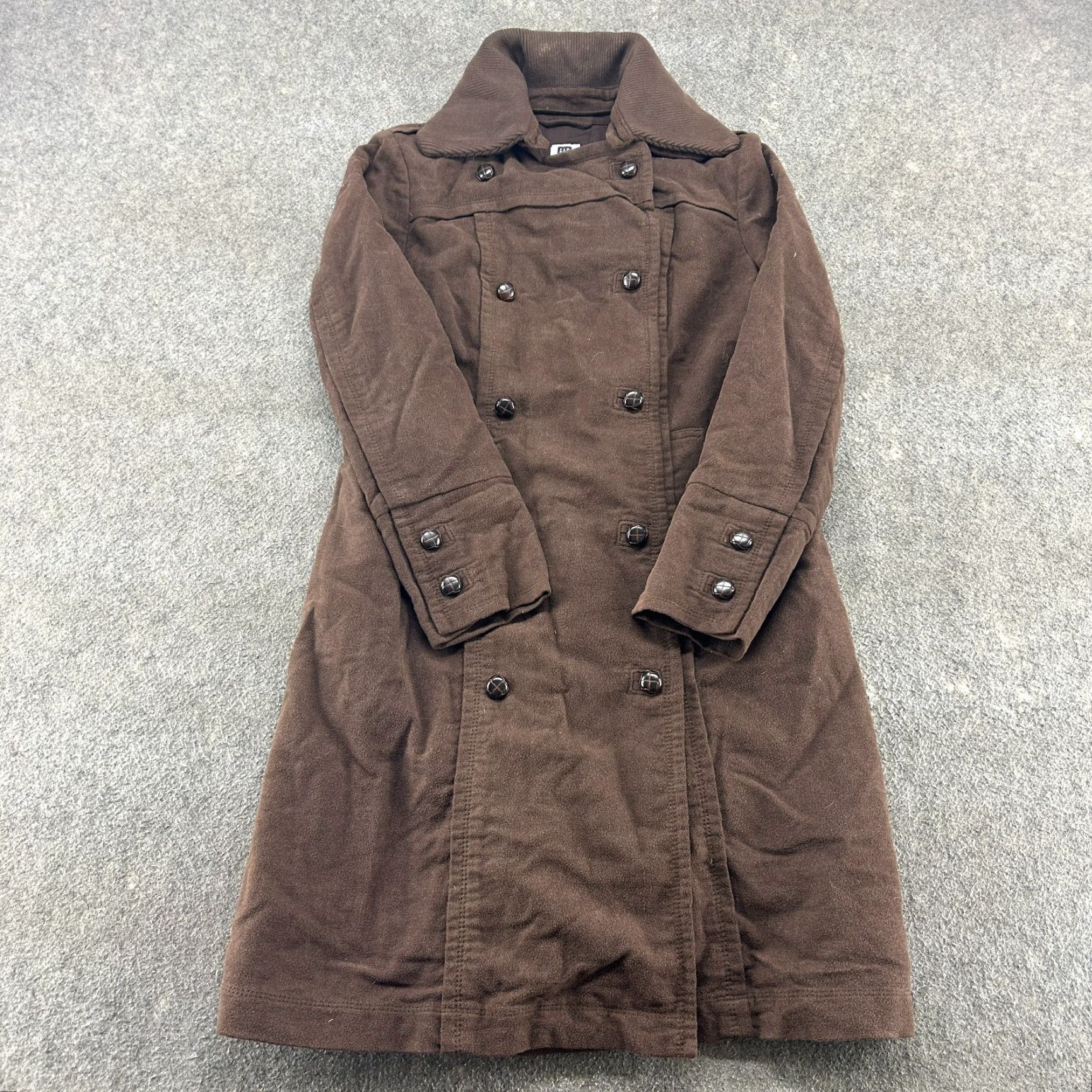 Gap VINTAGE Gap Coat Overcoat Womens Regular Medium Brown Long Trench 90s Pockets Size M / US 6-8 / IT 42-44 - 2 Thumbnail