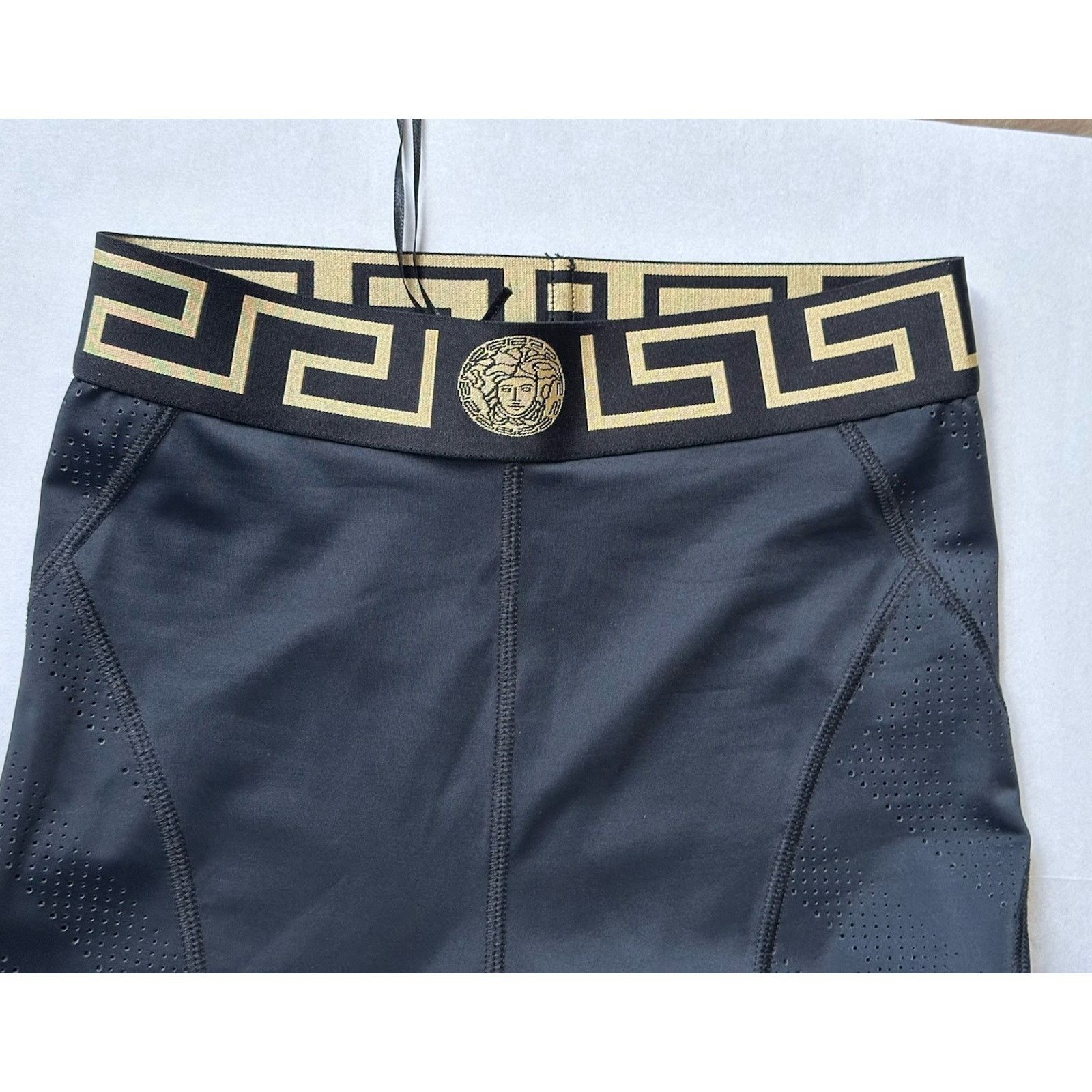 Versace Versace Greca Border Gym Leggings Pants Black Small 1004103 Size 23" - 7 Thumbnail