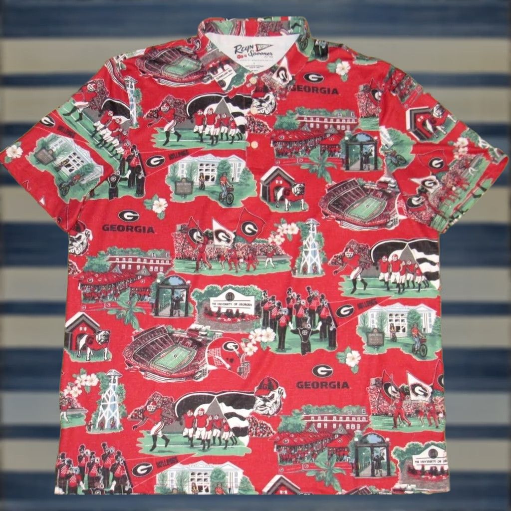 Reyn Spooner REYN SPOONER Georgia Bulldogs Game Day Performance Polo Shirt Large Mens Red Size US L / EU 52-54 / 3 - 1 Thumbnail