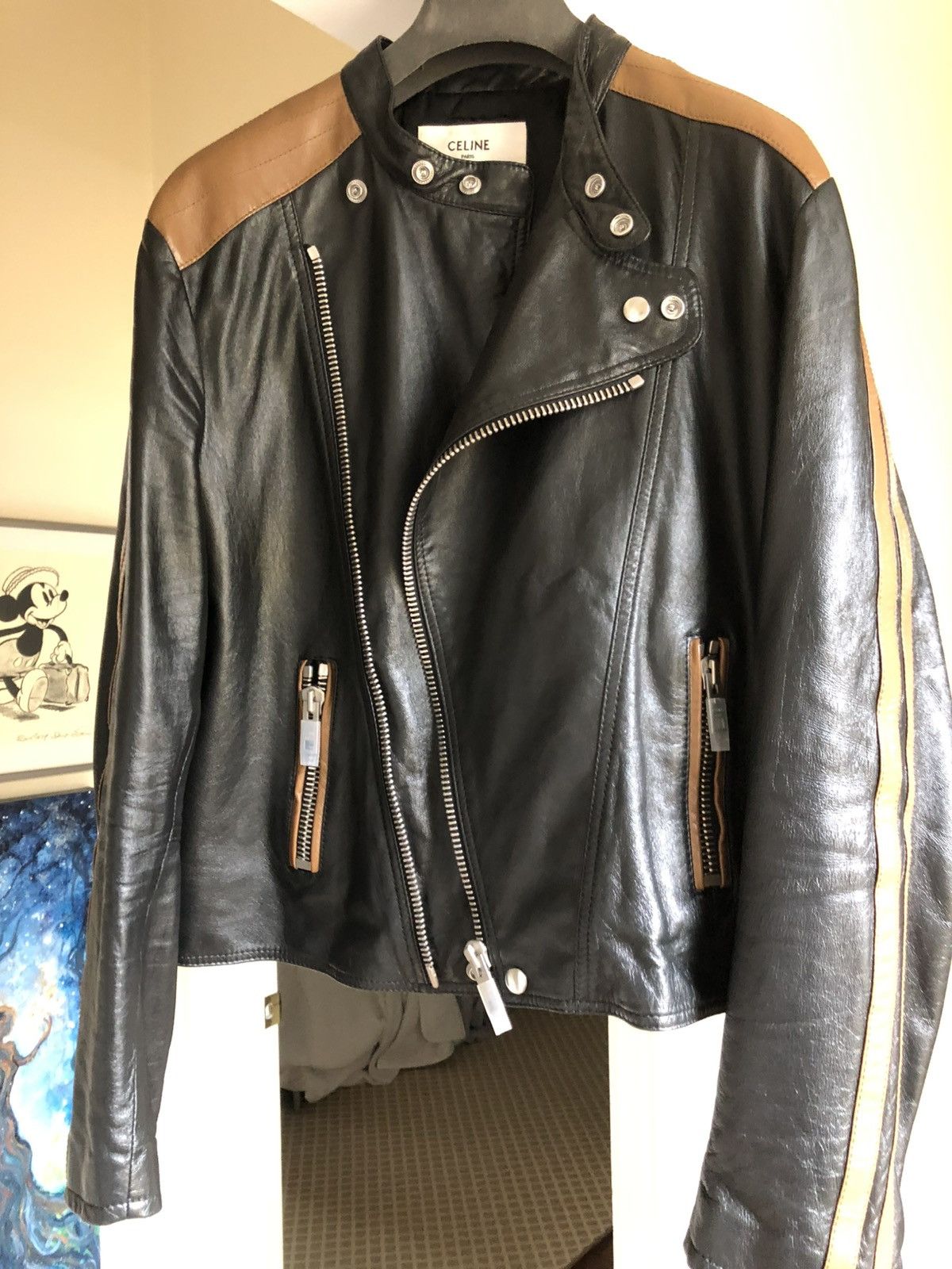 Celine Cafe racer leather jacket Size US M / EU 48-50 / 2 - 1 Thumbnail