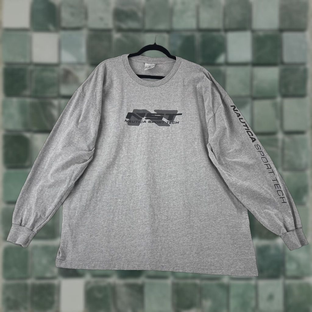 Nautica VINTAGE Nautica Sport Tech T-Shirt Mens 2XL Gray Long Sleeve USA Made Crew Size US XXL / EU 58 / 5 - 1 Thumbnail