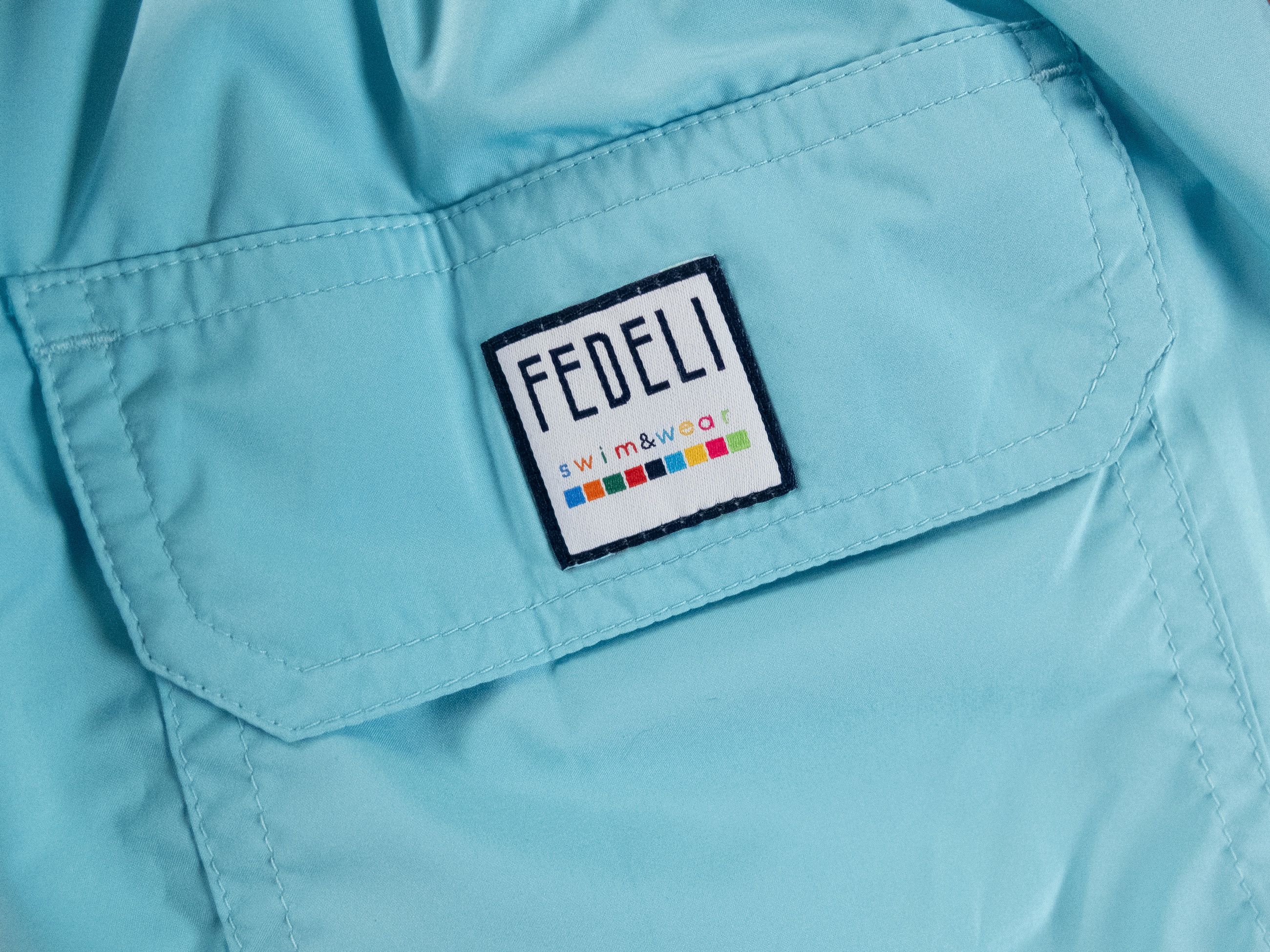 Fedeli FEDELI solid light blue nylon swim shorts Size Small NWT Size US 30 / EU 46 - 12 Thumbnail