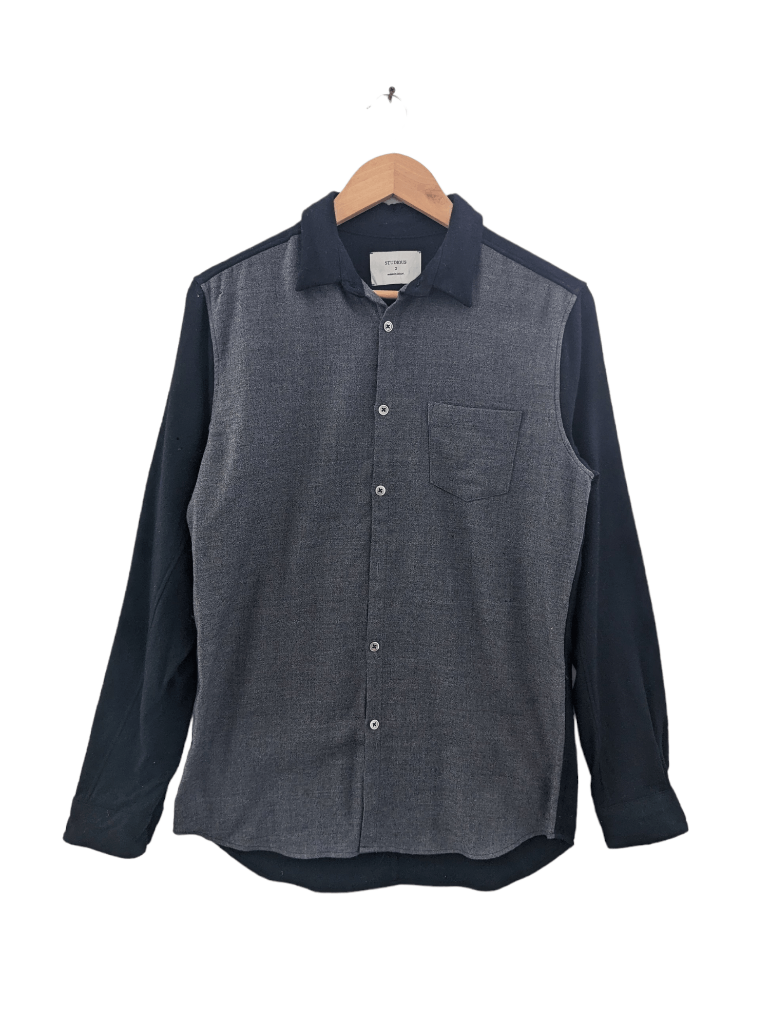 Japanese Brand × STUDIOUS × Vintage Vintage Studious Wool Shirt Button Up Size US S / EU 44-46 / 1 - 1 Thumbnail