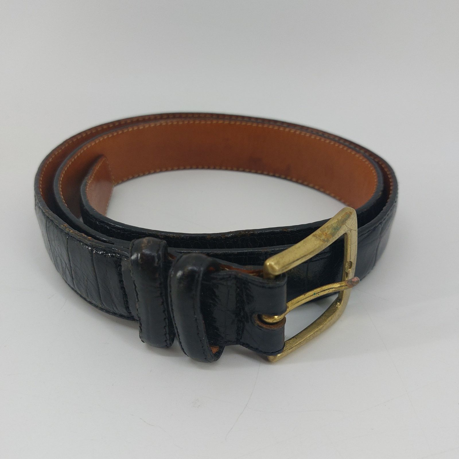 Brighton Brighton Embossed Calfskin Baddle Leather Black Size 34 Size 34 - 6 Thumbnail