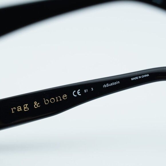 Rag & Bone Rag & Bone RNB1061/S 0807 IR Sunglasses Black Cat Eye Frame Size ONE SIZE - 7 Thumbnail